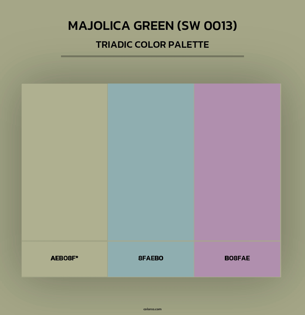 Majolica Green (SW 0013) - Triadic Color Palette