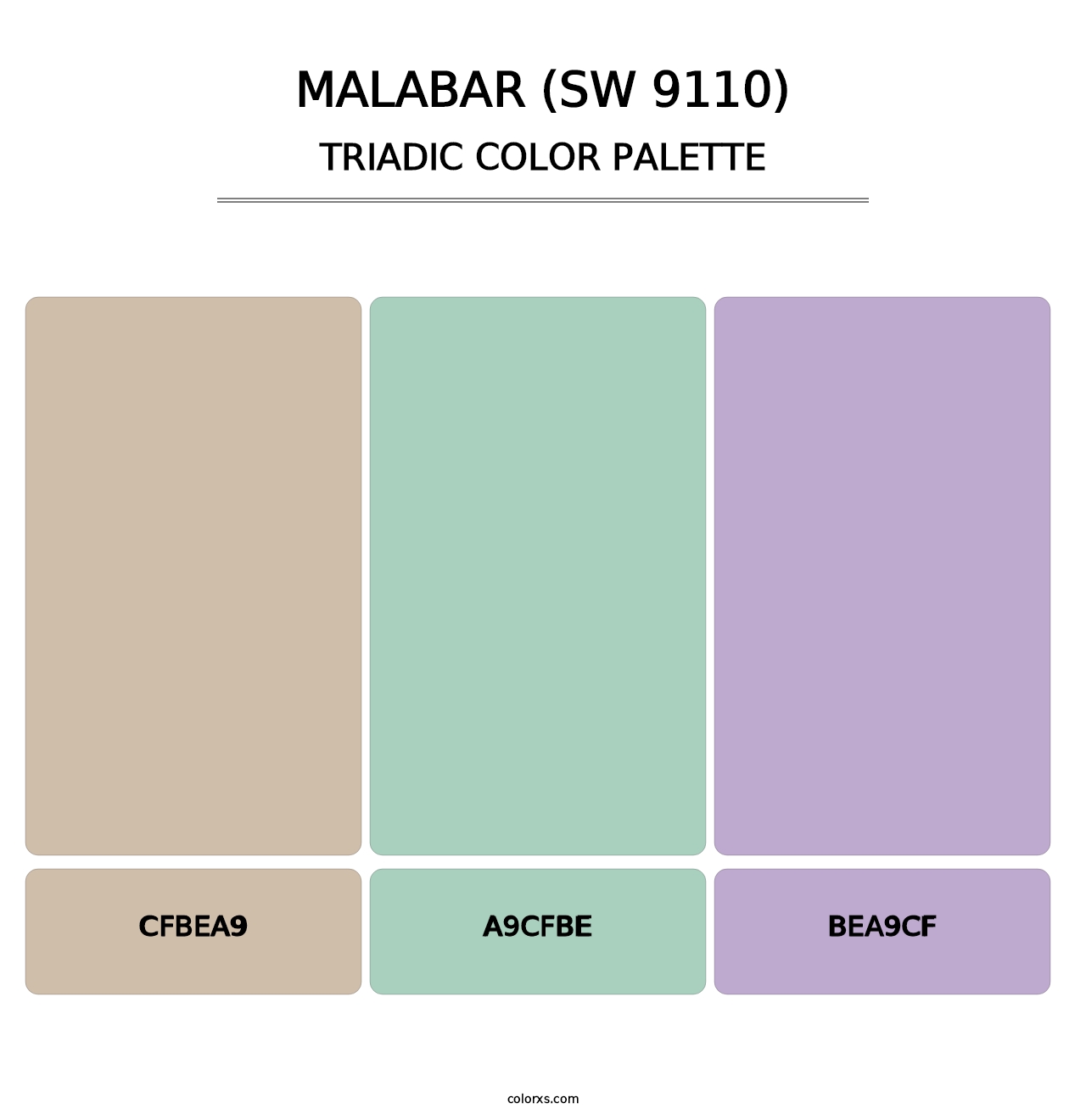 Malabar (SW 9110) - Triadic Color Palette