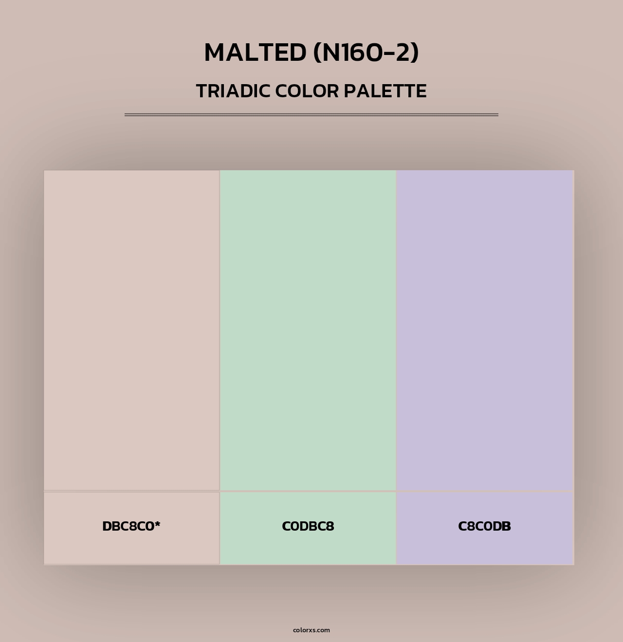 Malted (N160-2) - Triadic Color Palette