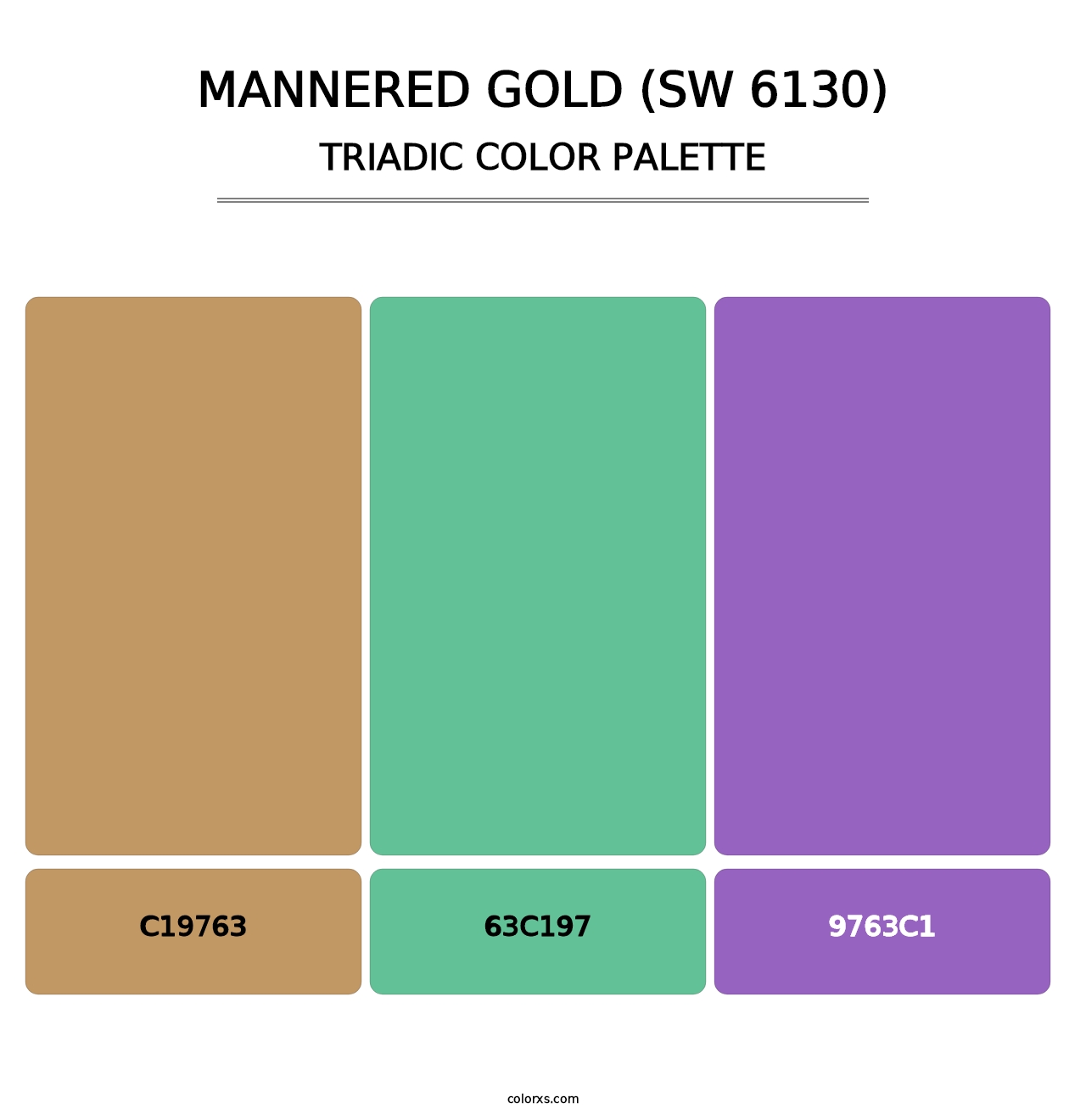 Mannered Gold (SW 6130) - Triadic Color Palette