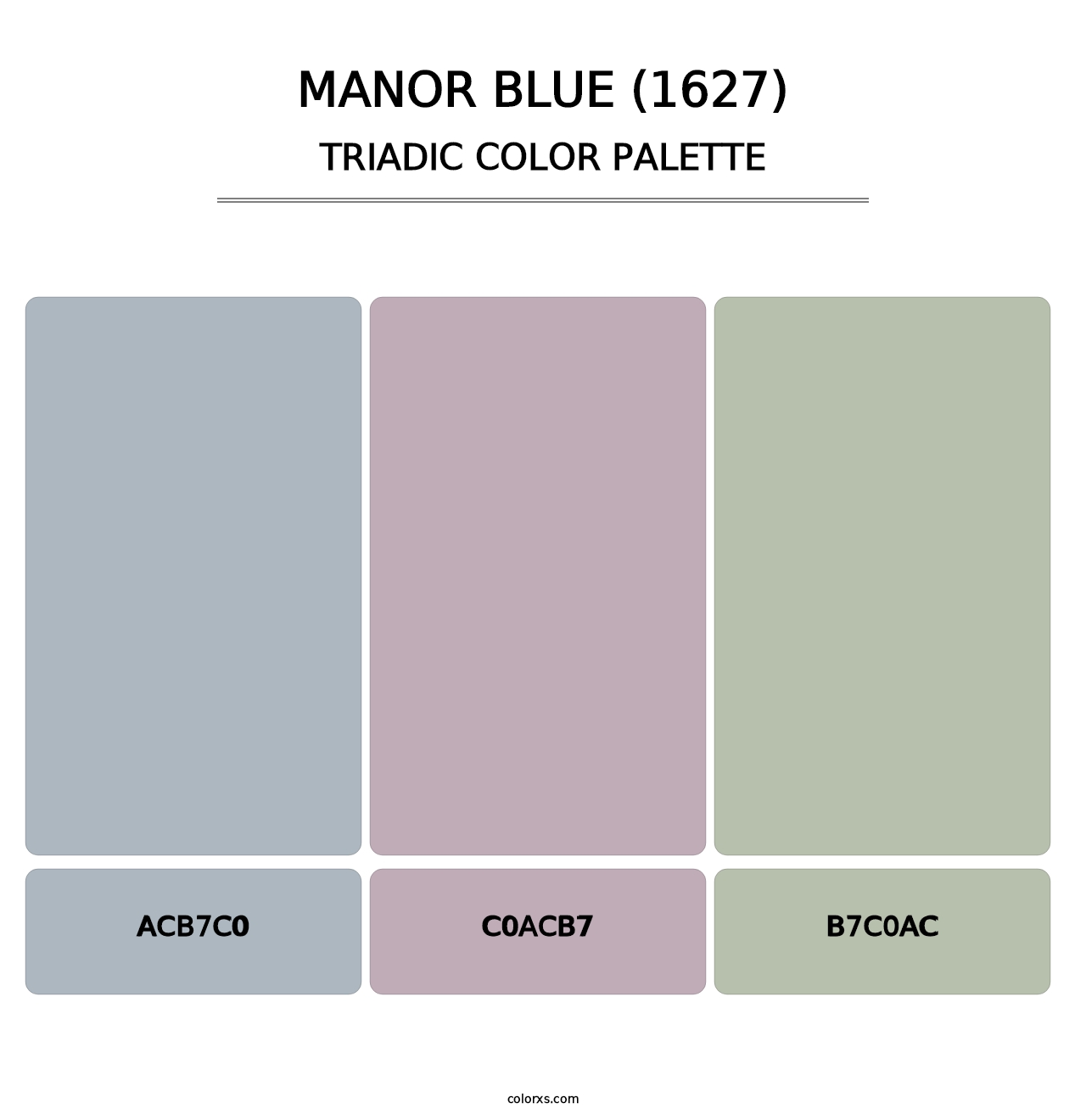 Manor Blue (1627) - Triadic Color Palette