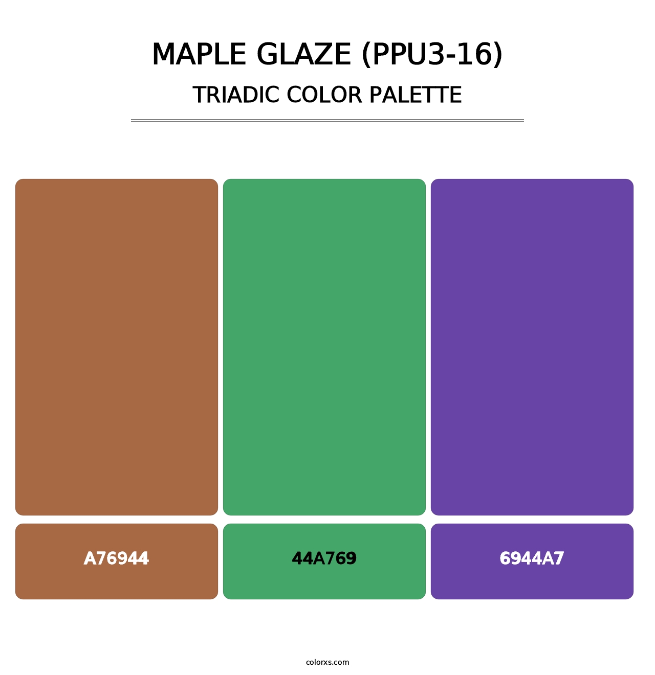 Maple Glaze (PPU3-16) - Triadic Color Palette