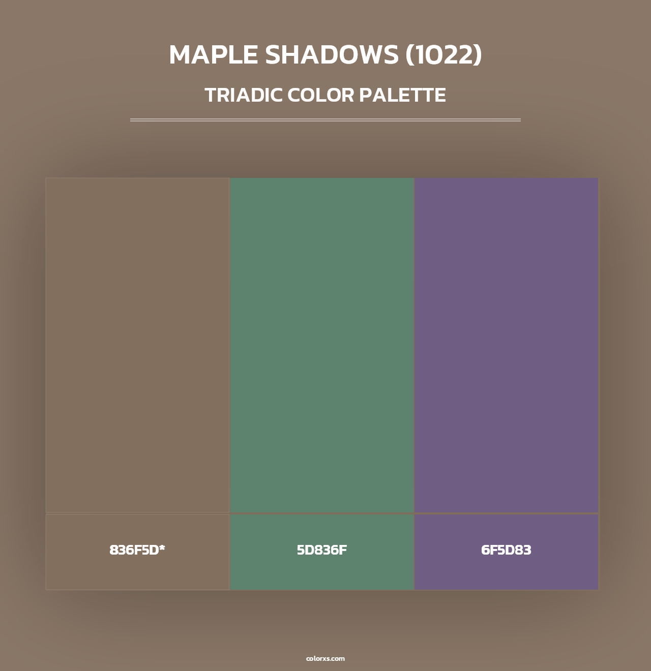 Maple Shadows (1022) - Triadic Color Palette