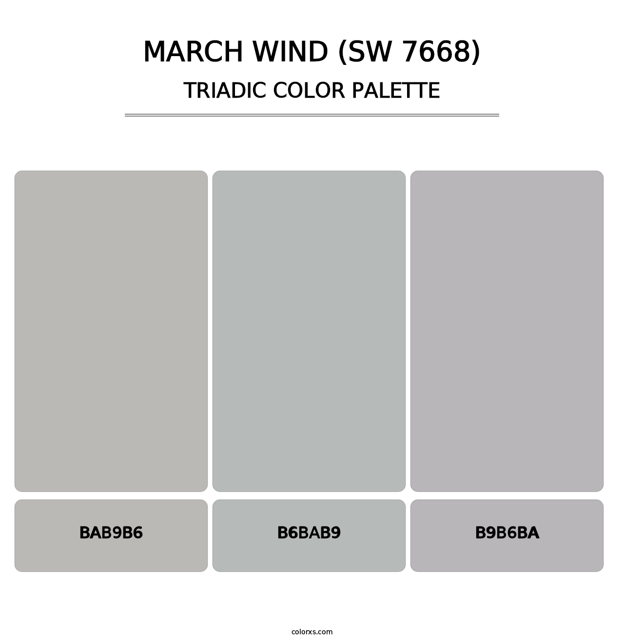 March Wind (SW 7668) - Triadic Color Palette