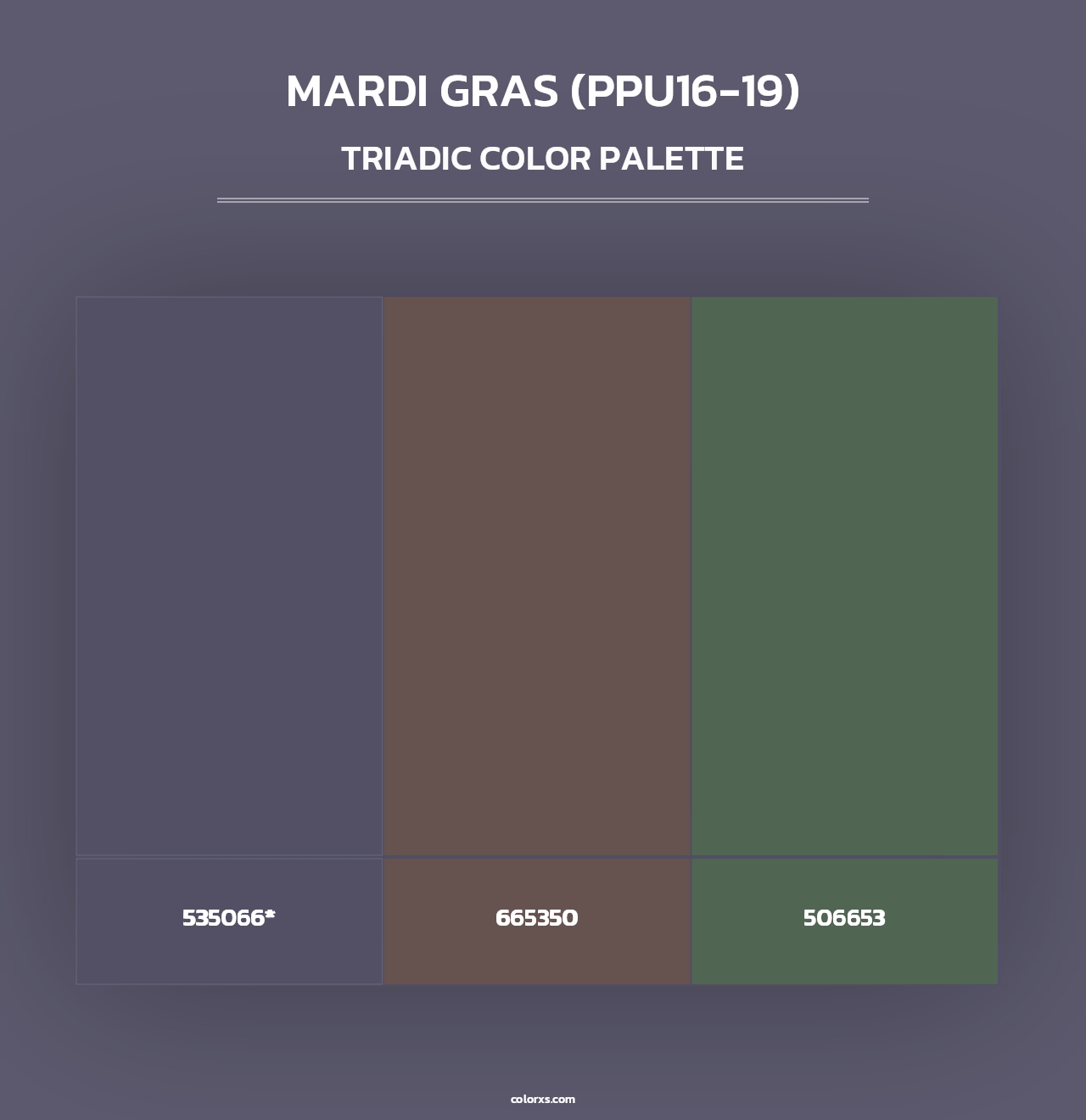 Mardi Gras (PPU16-19) - Triadic Color Palette