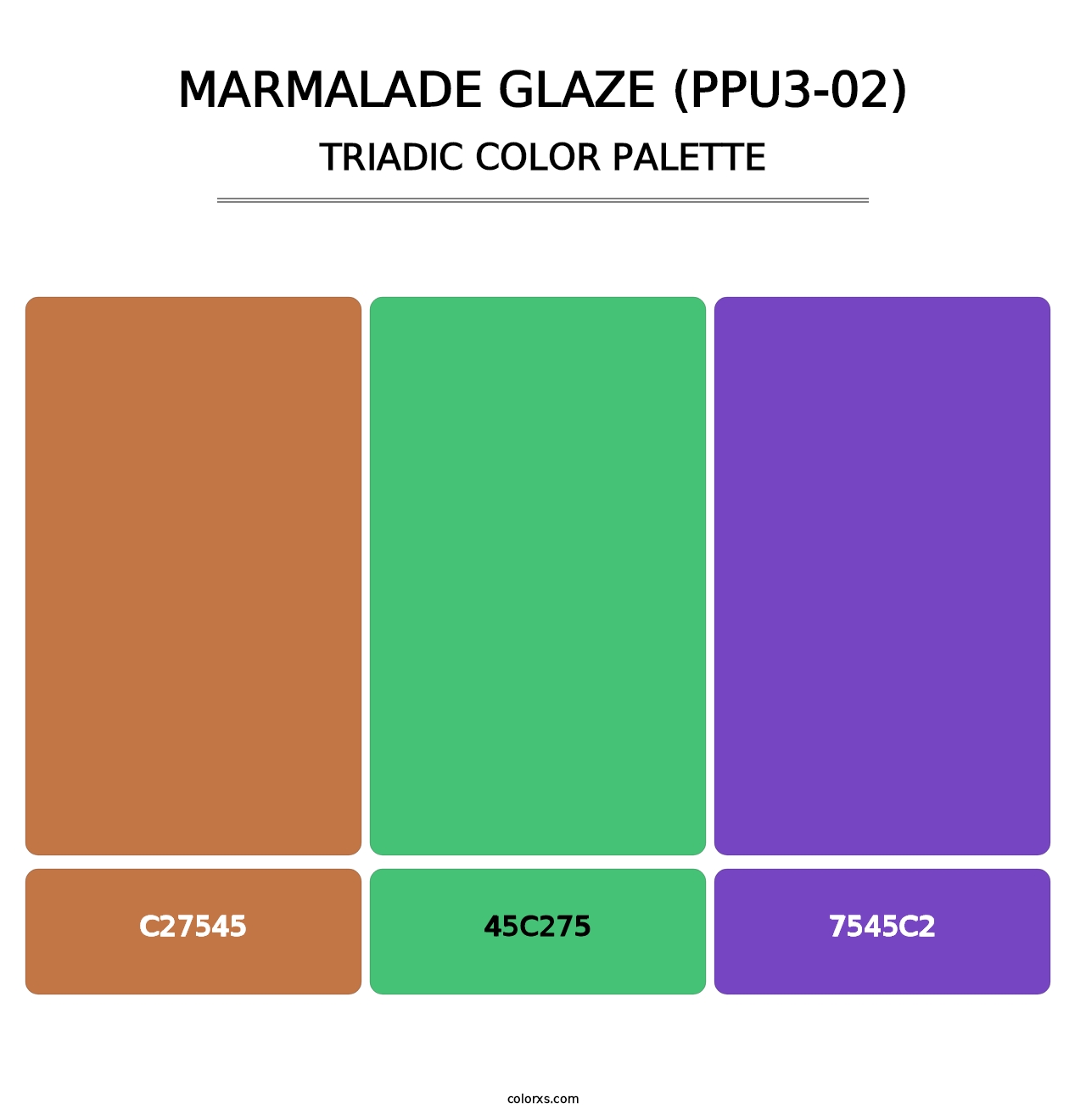 Marmalade Glaze (PPU3-02) - Triadic Color Palette