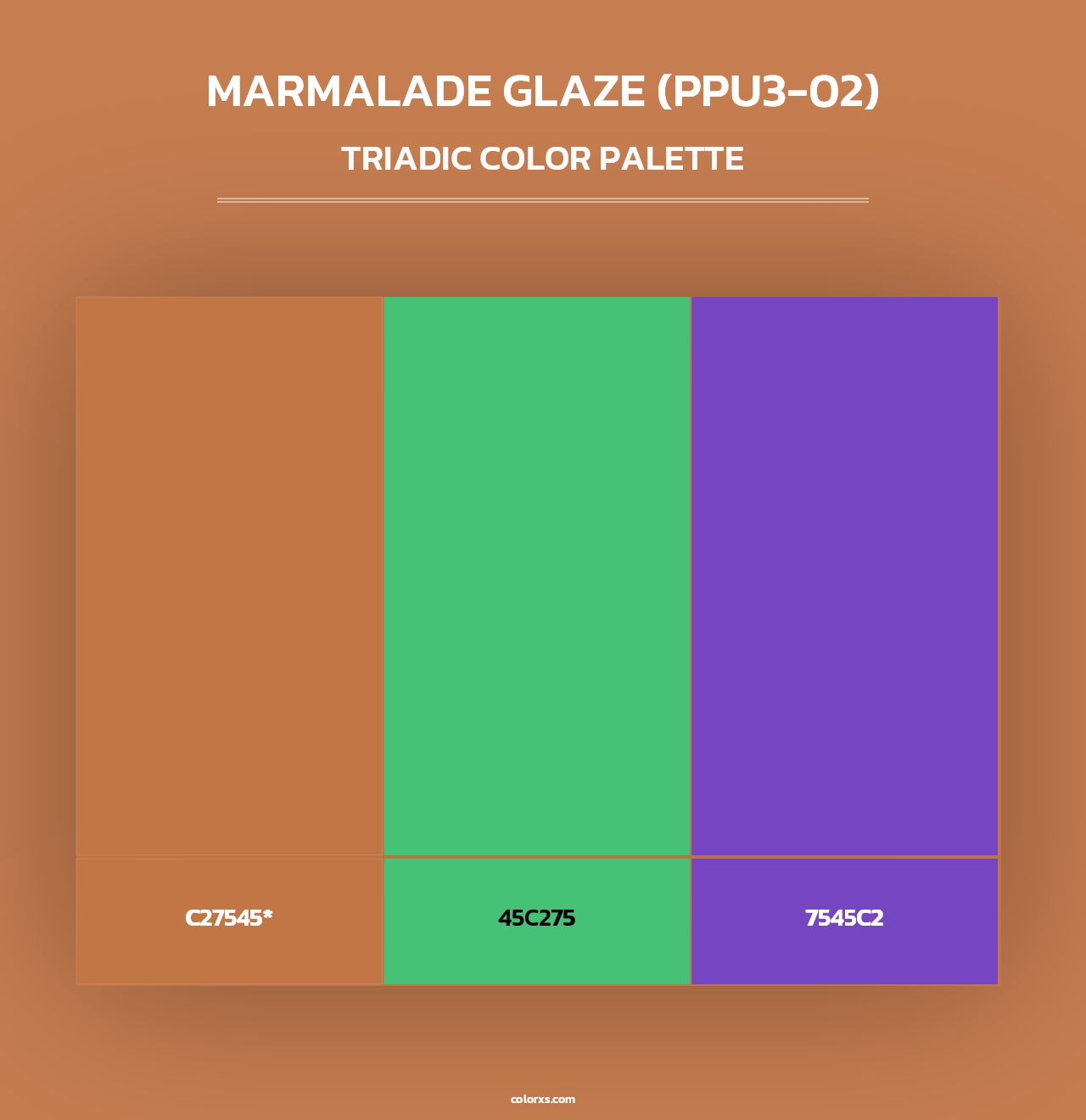 Marmalade Glaze (PPU3-02) - Triadic Color Palette