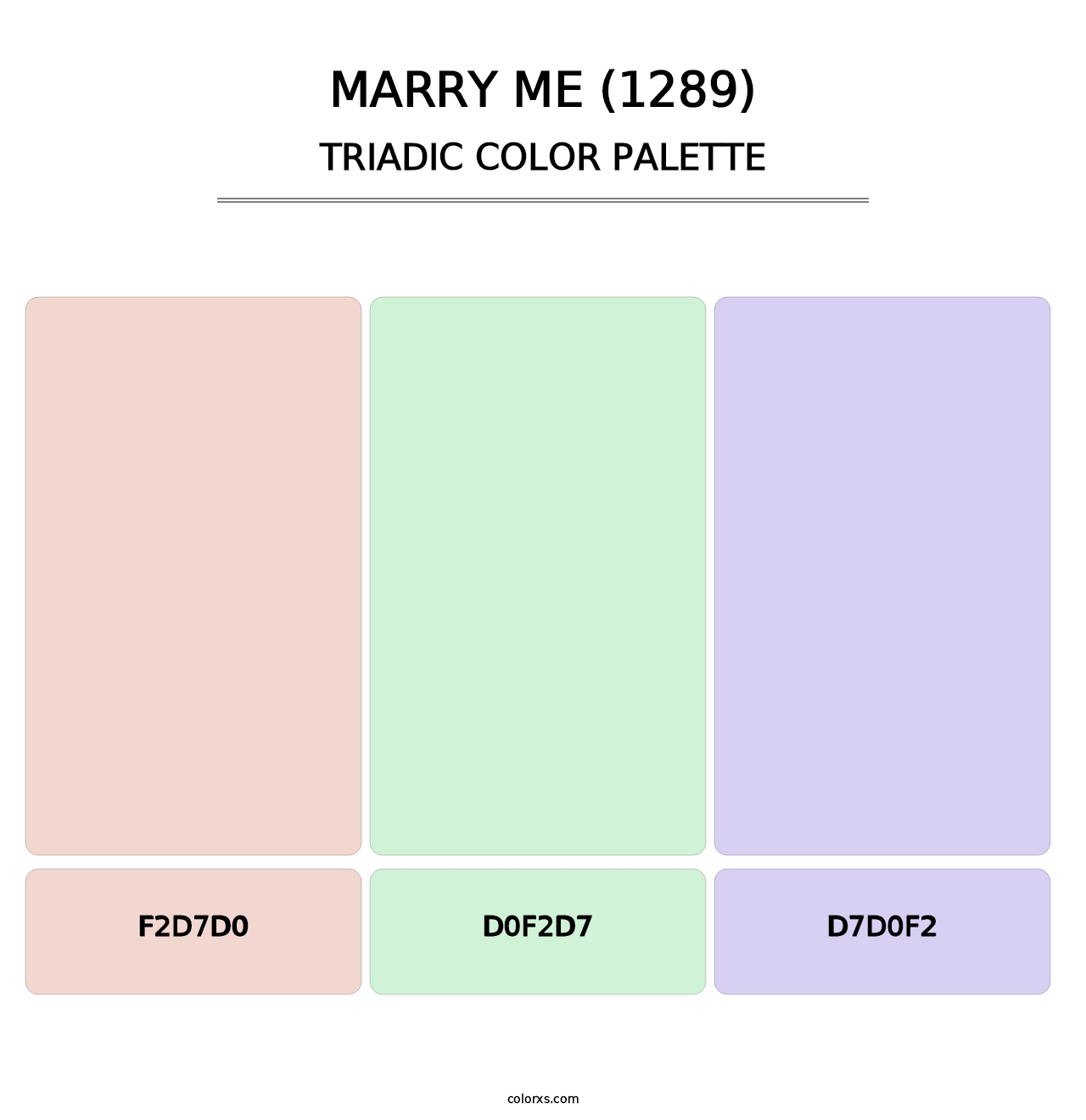 Marry Me (1289) - Triadic Color Palette
