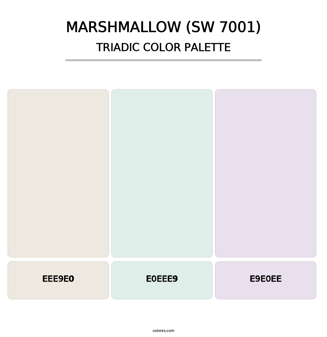 Marshmallow (SW 7001) - Triadic Color Palette