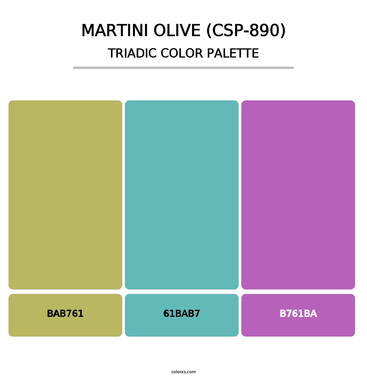 Martini Olive (CSP-890) - Triadic Color Palette