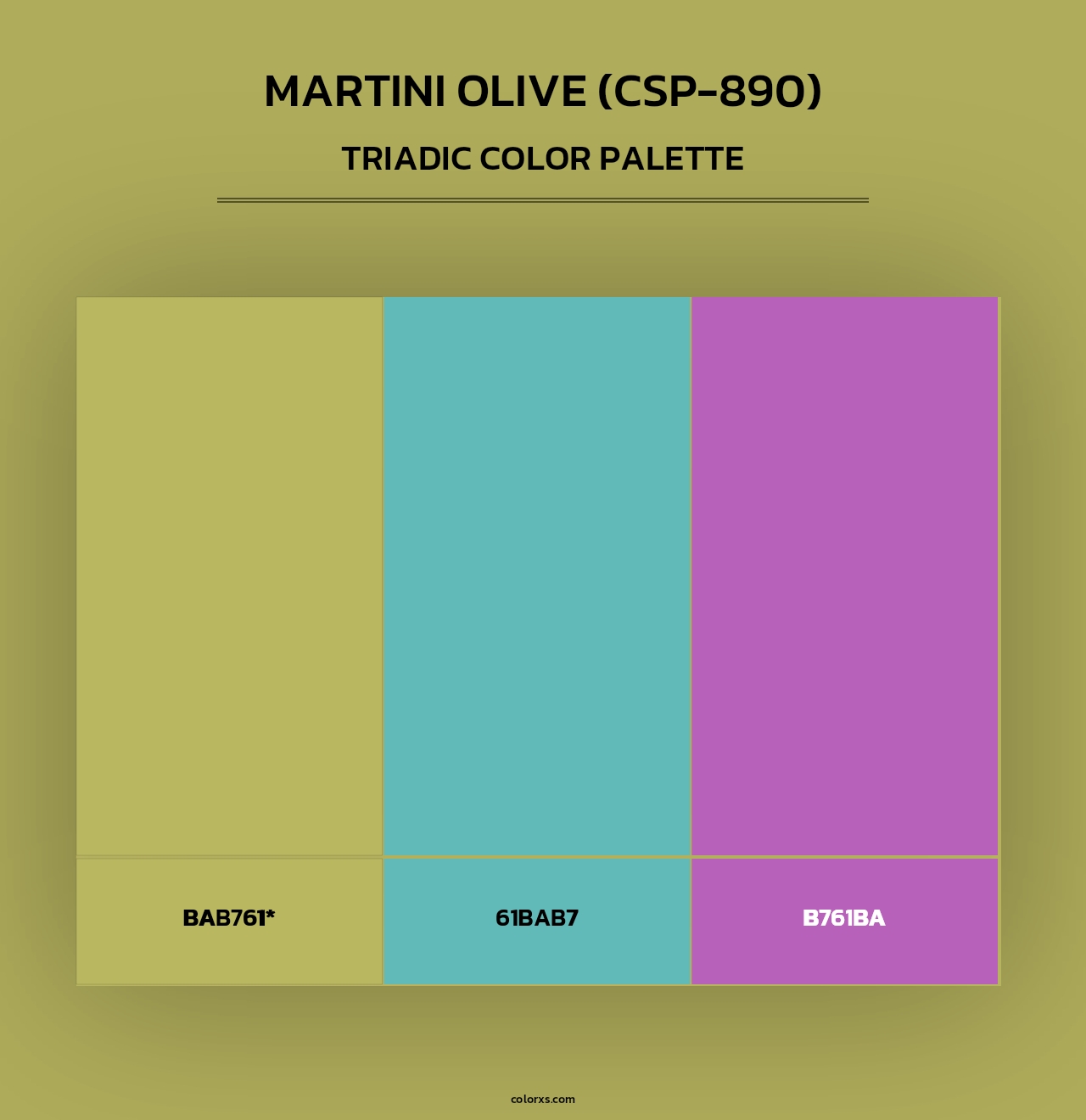 Martini Olive (CSP-890) - Triadic Color Palette