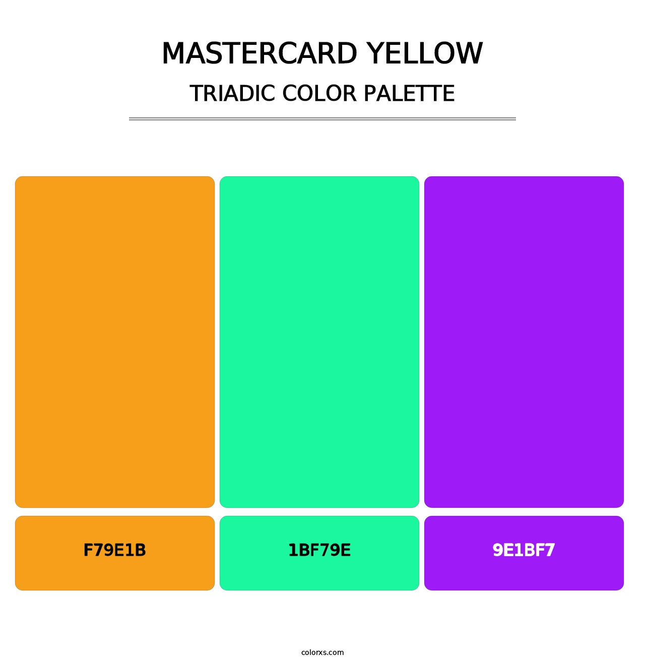 Mastercard Yellow - Triadic Color Palette
