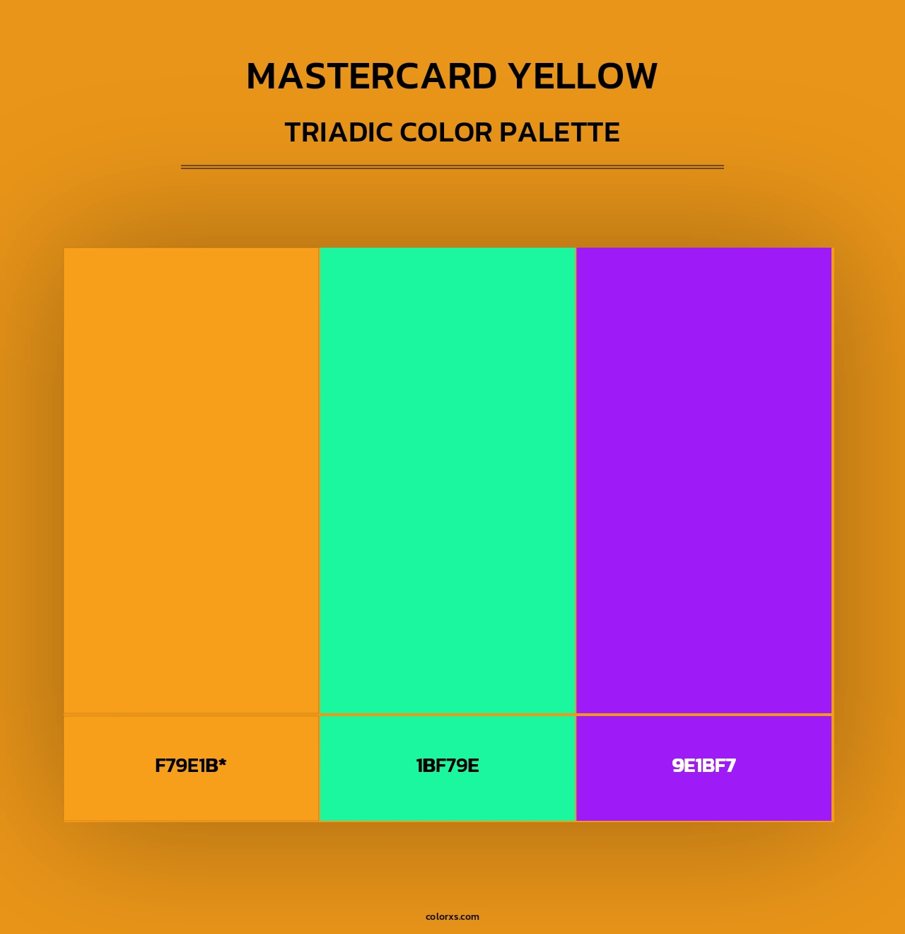 Mastercard Yellow - Triadic Color Palette
