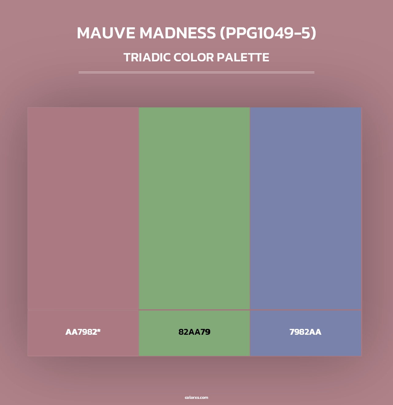 Mauve Madness (PPG1049-5) - Triadic Color Palette