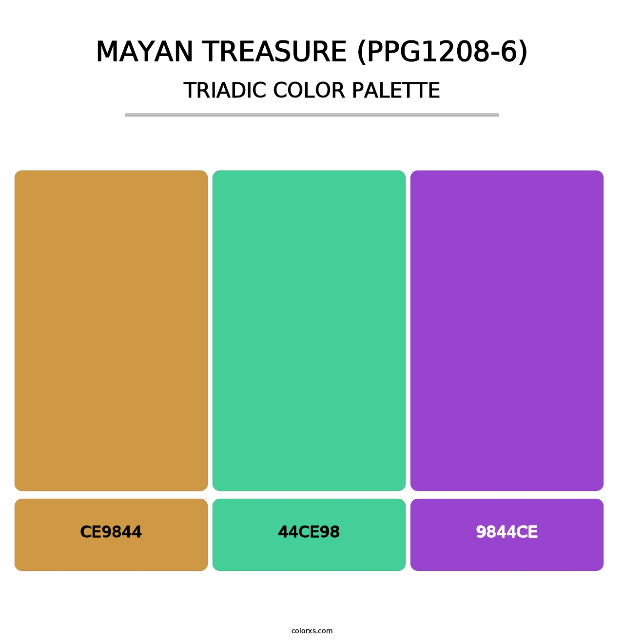 Mayan Treasure (PPG1208-6) - Triadic Color Palette