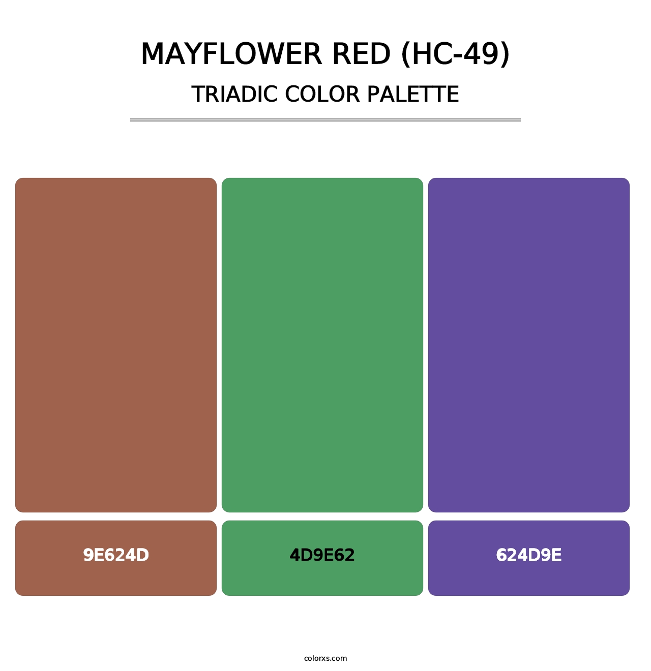 Mayflower Red (HC-49) - Triadic Color Palette