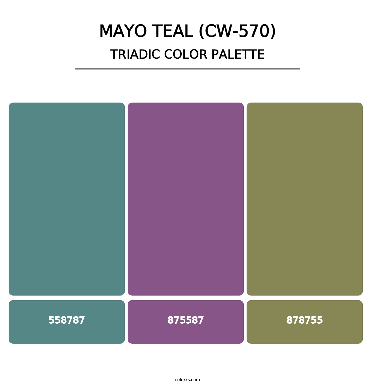 Mayo Teal (CW-570) - Triadic Color Palette