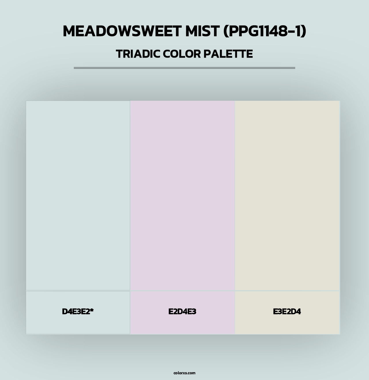 Meadowsweet Mist (PPG1148-1) - Triadic Color Palette