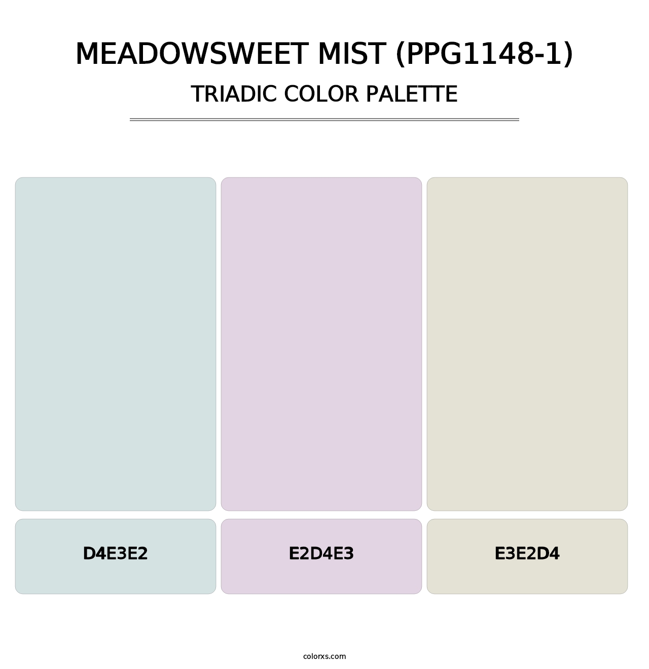 Meadowsweet Mist (PPG1148-1) - Triadic Color Palette