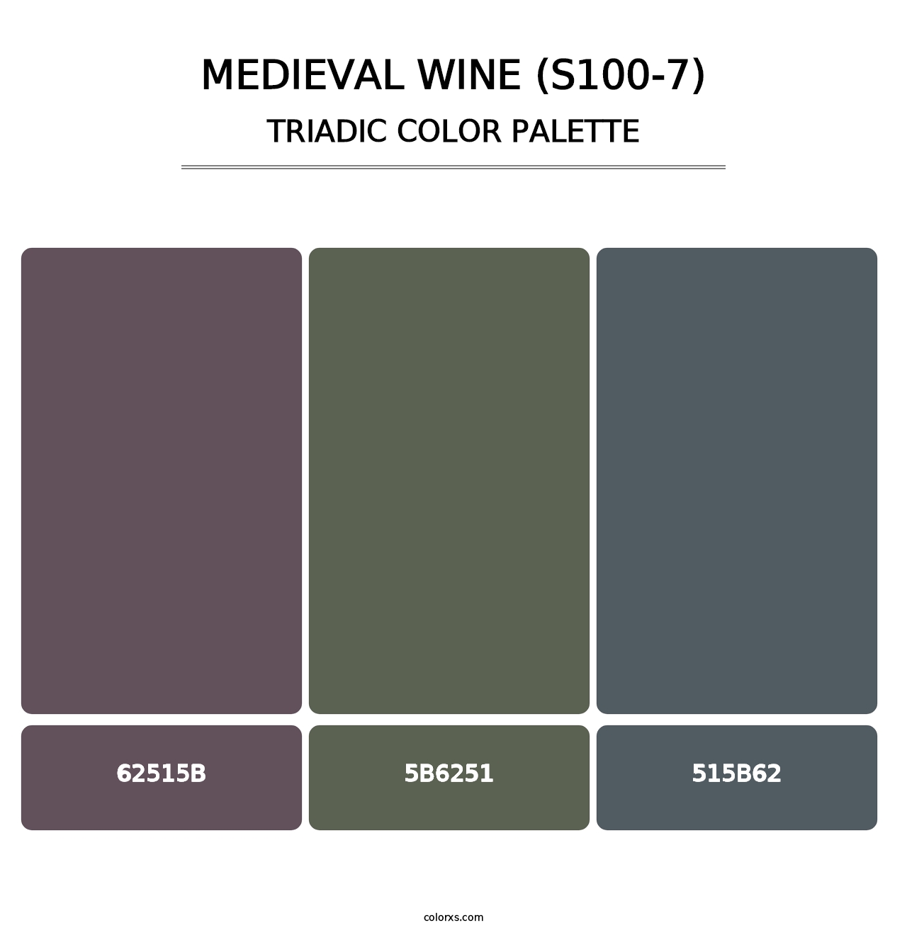 Medieval Wine (S100-7) - Triadic Color Palette