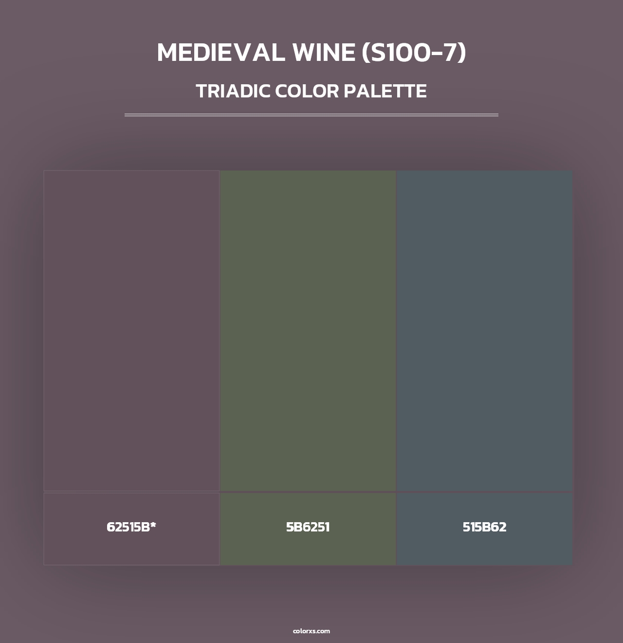 Medieval Wine (S100-7) - Triadic Color Palette