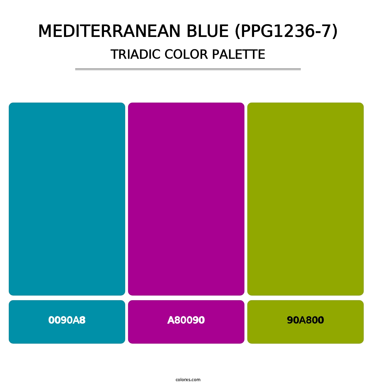 Mediterranean Blue (PPG1236-7) - Triadic Color Palette