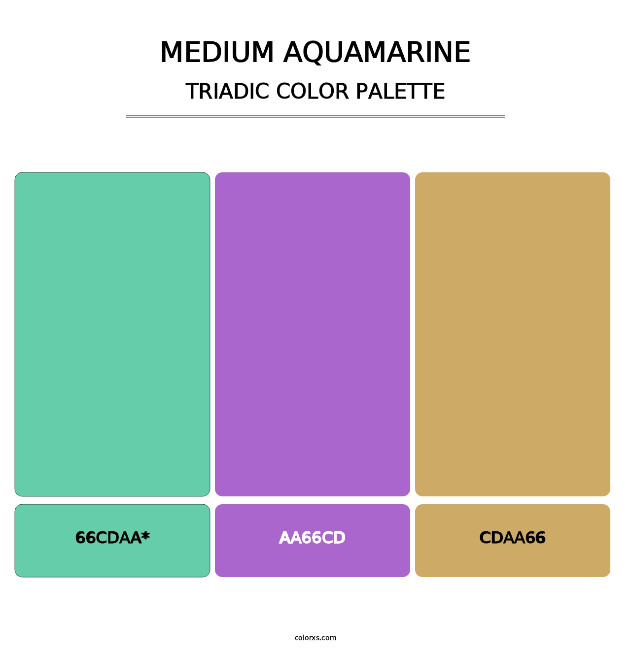 Medium Aquamarine - Triadic Color Palette