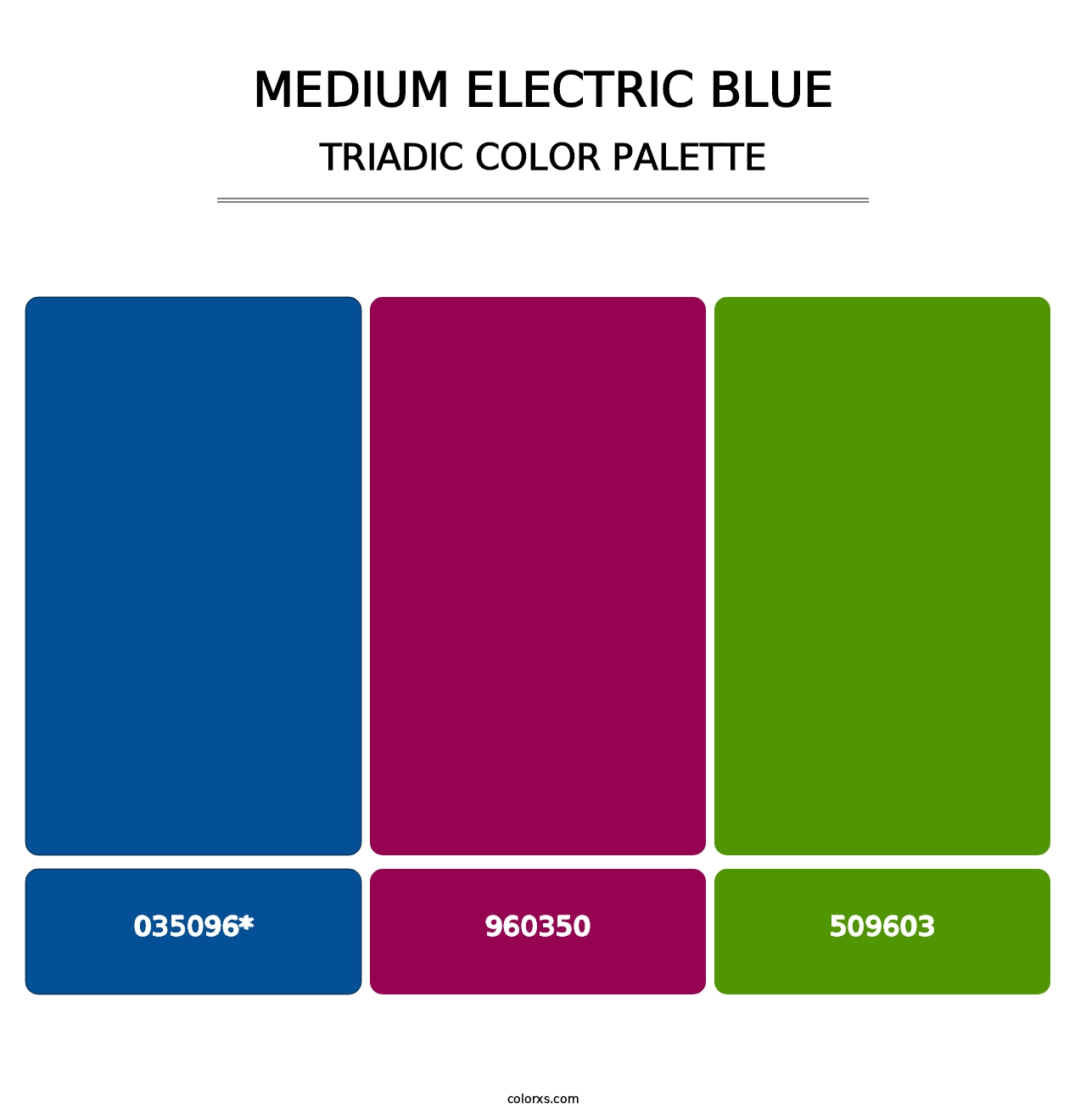 Medium Electric Blue - Triadic Color Palette