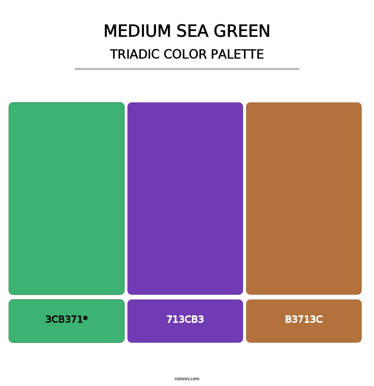 Medium Sea Green - Triadic Color Palette