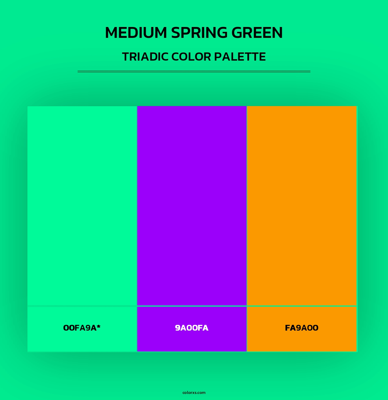 Medium Spring Green - Triadic Color Palette