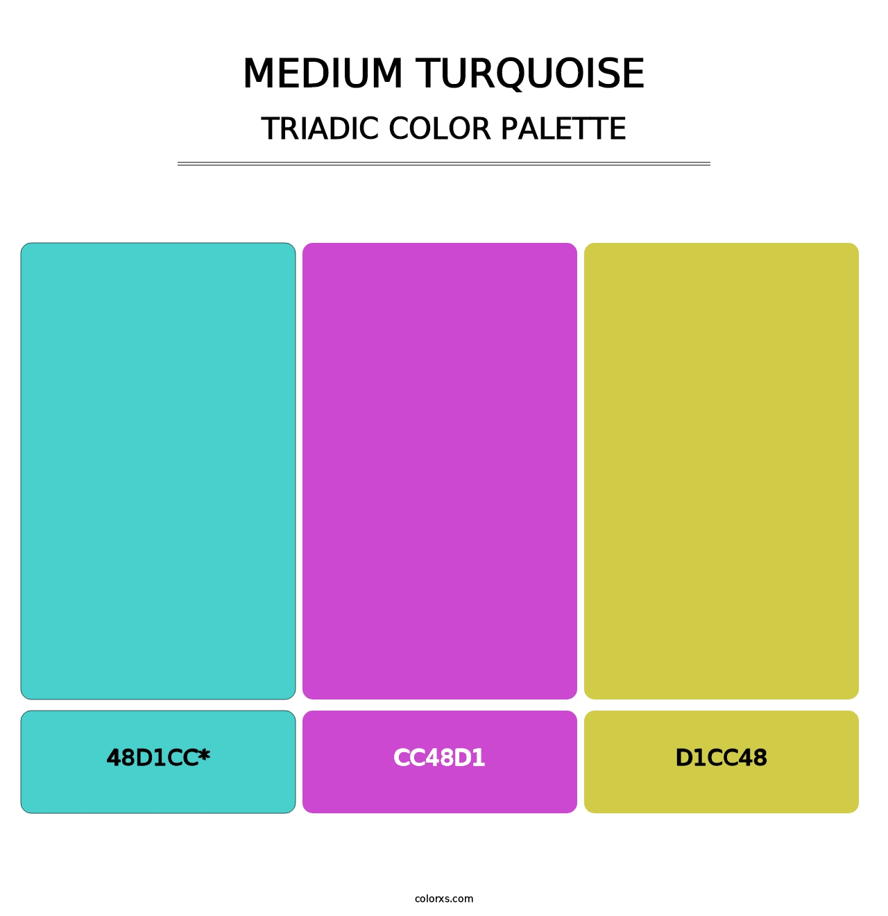 Medium Turquoise - Triadic Color Palette