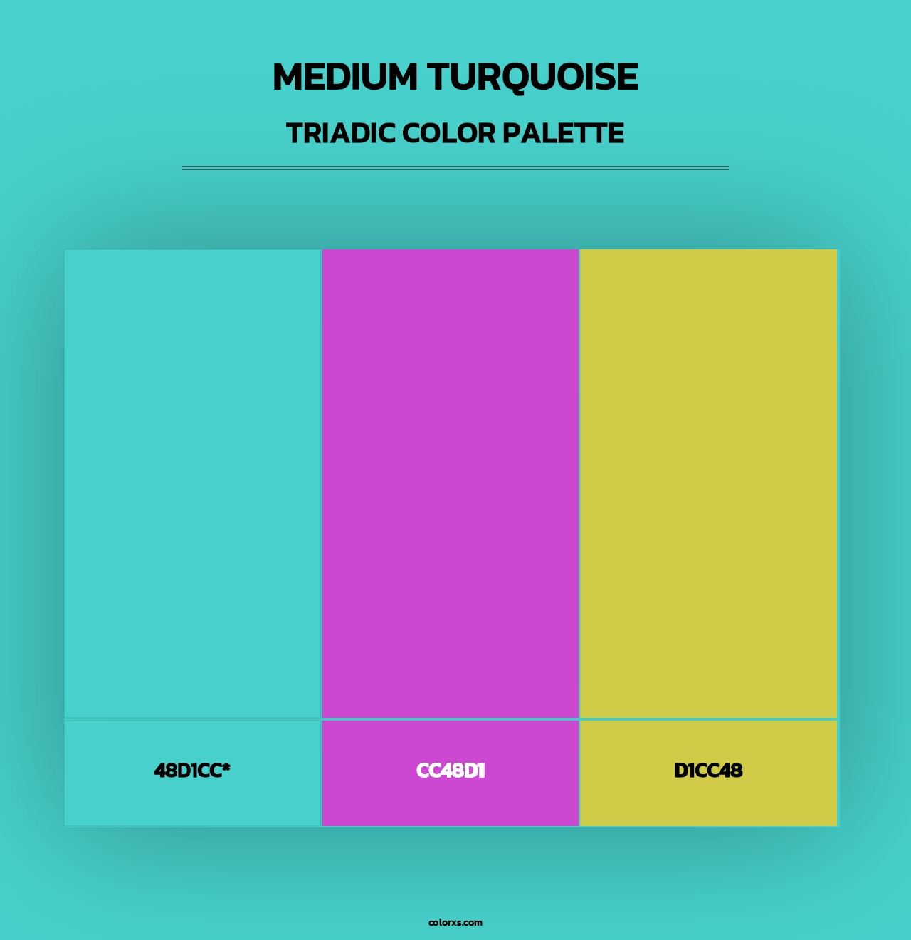 Medium Turquoise - Triadic Color Palette