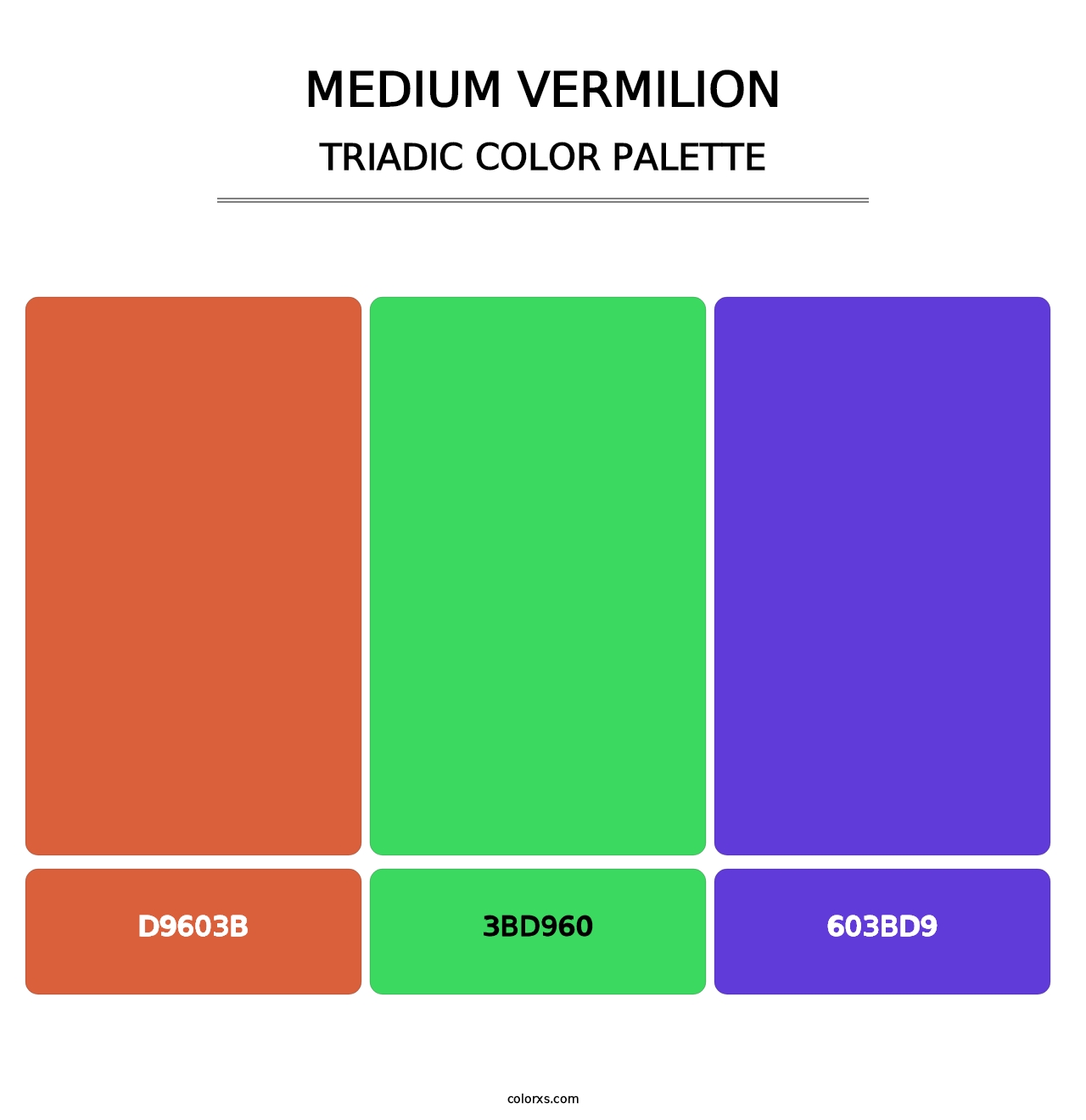 Medium Vermilion - Triadic Color Palette