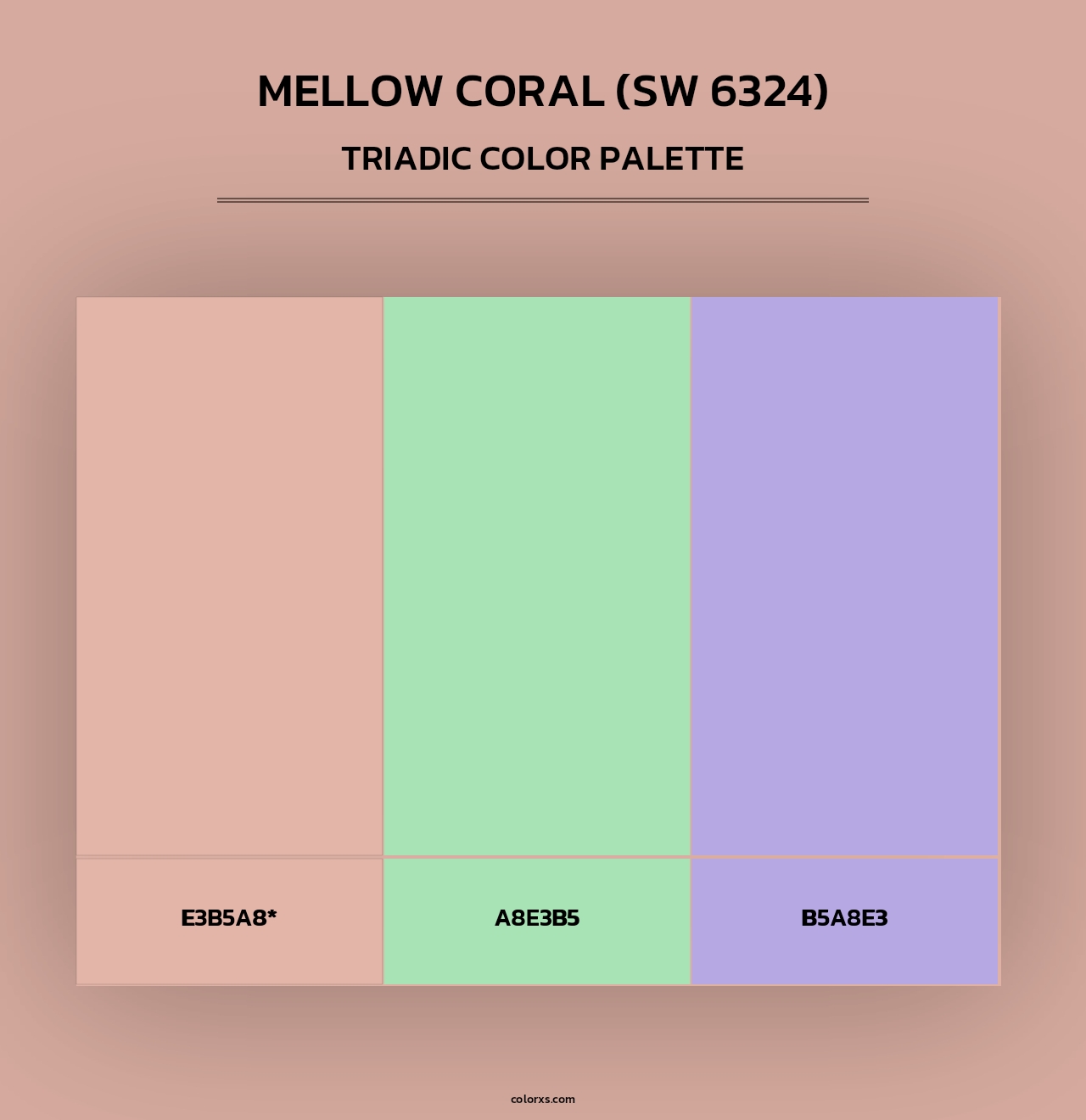 Mellow Coral (SW 6324) - Triadic Color Palette