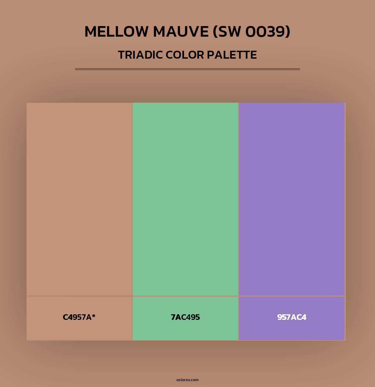 Mellow Mauve (SW 0039) - Triadic Color Palette