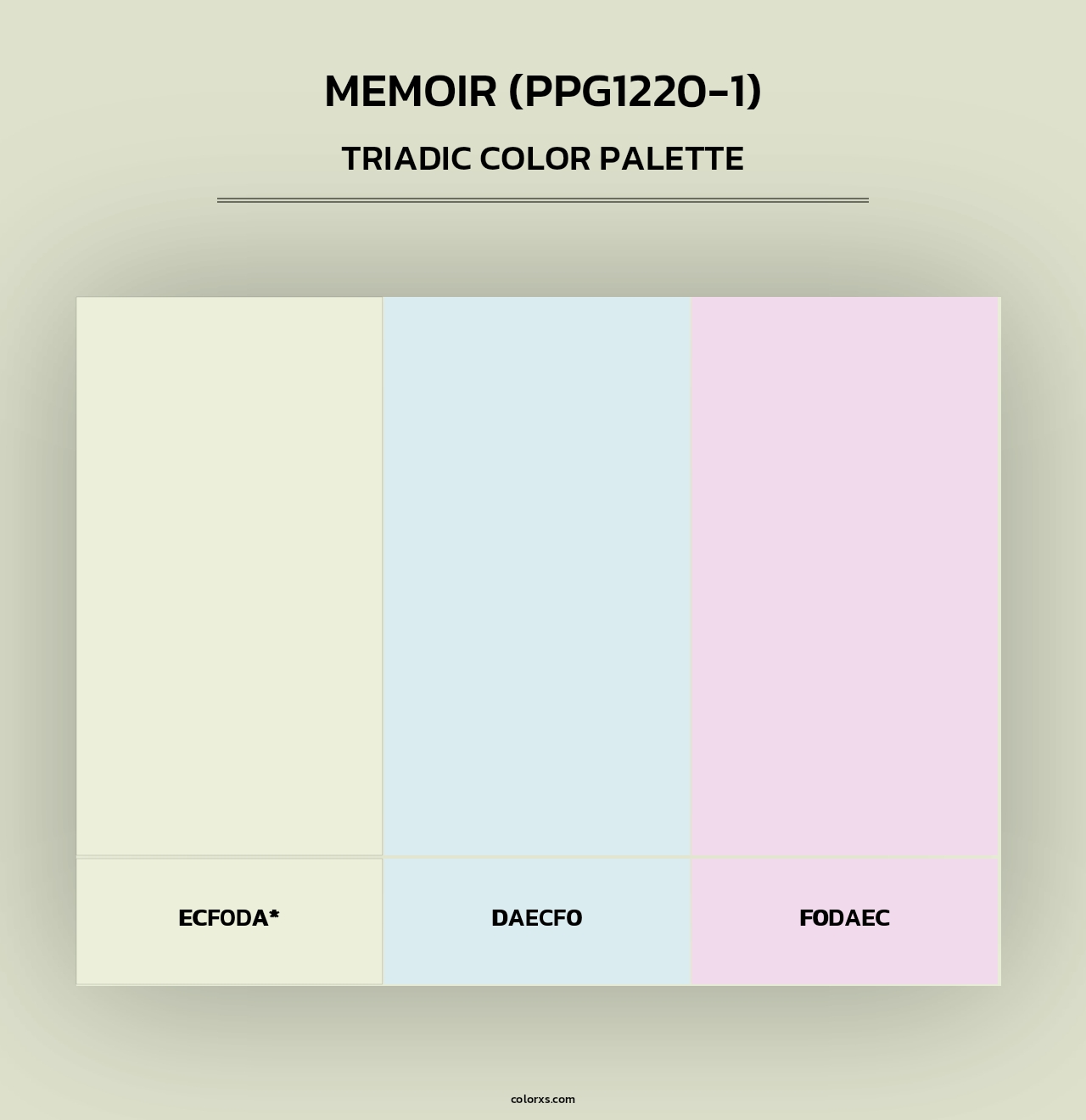 Memoir (PPG1220-1) - Triadic Color Palette