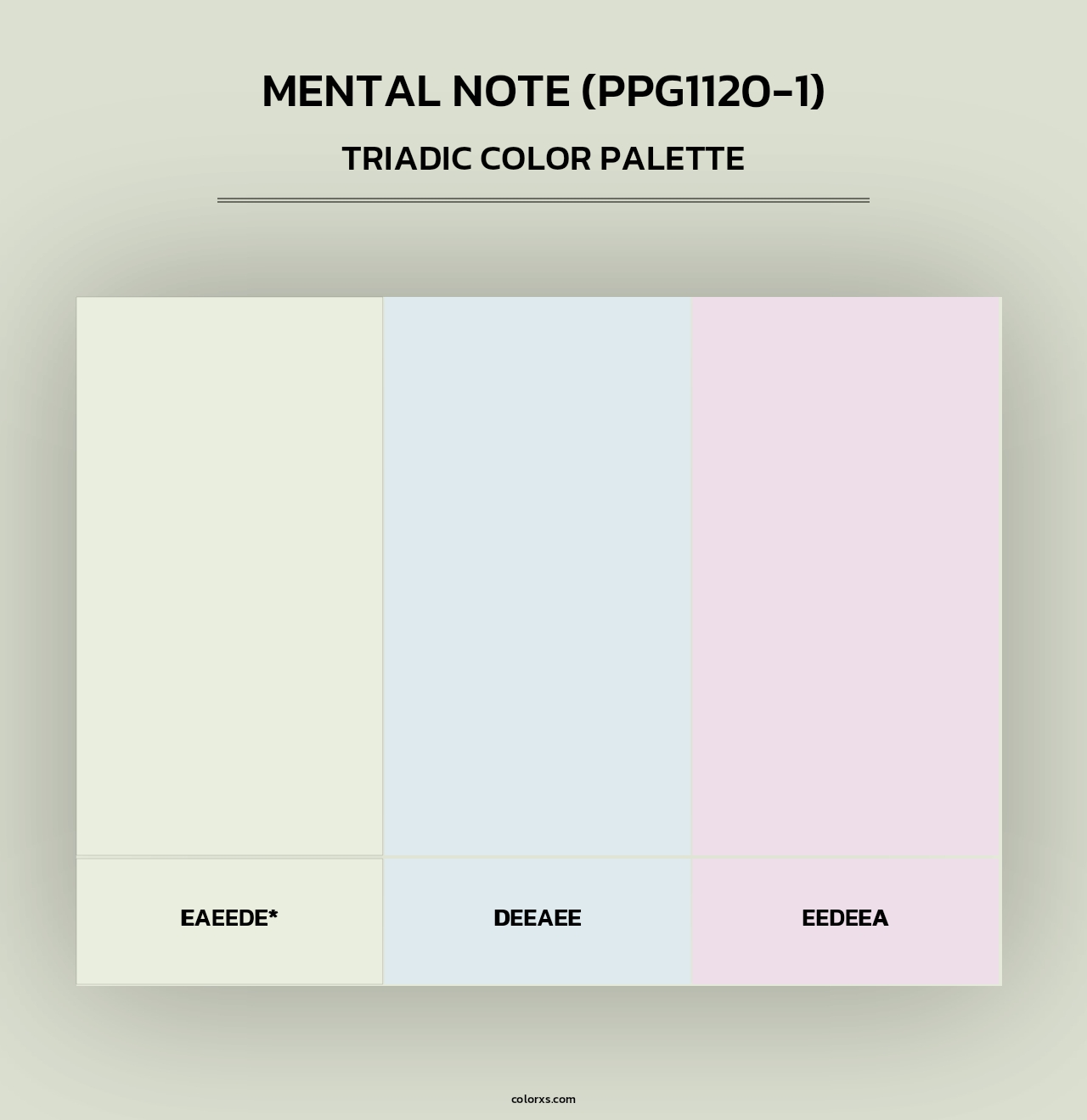Mental Note (PPG1120-1) - Triadic Color Palette