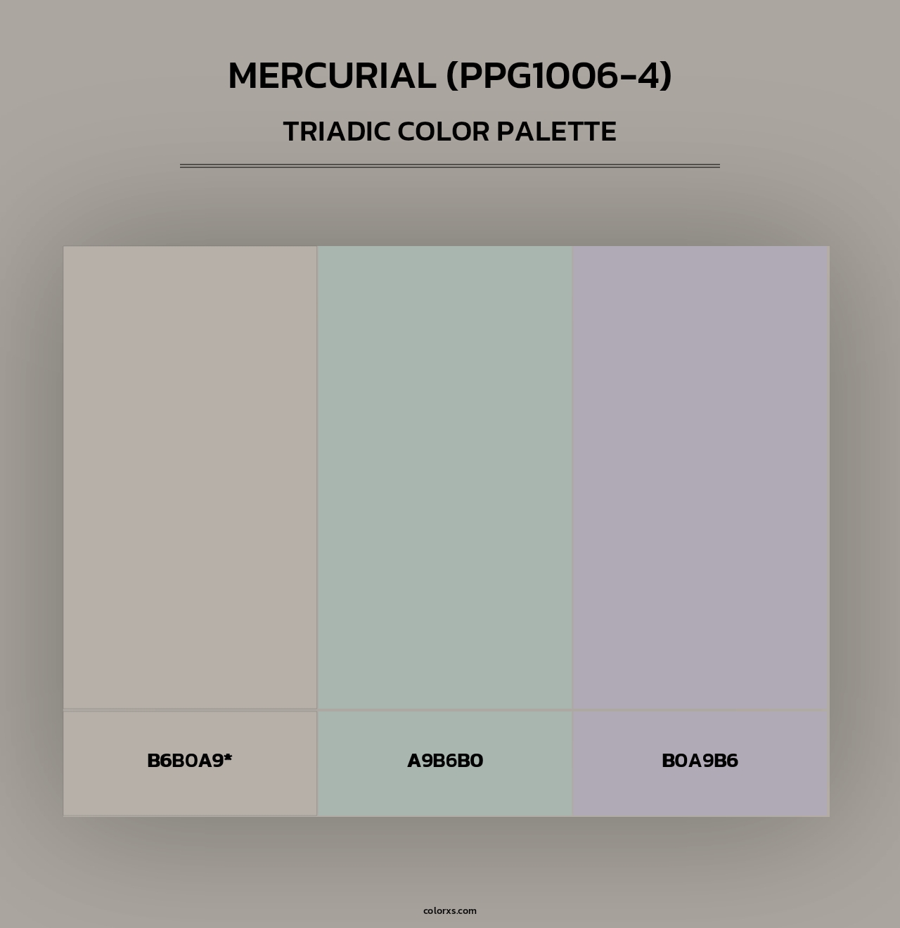 Mercurial (PPG1006-4) - Triadic Color Palette