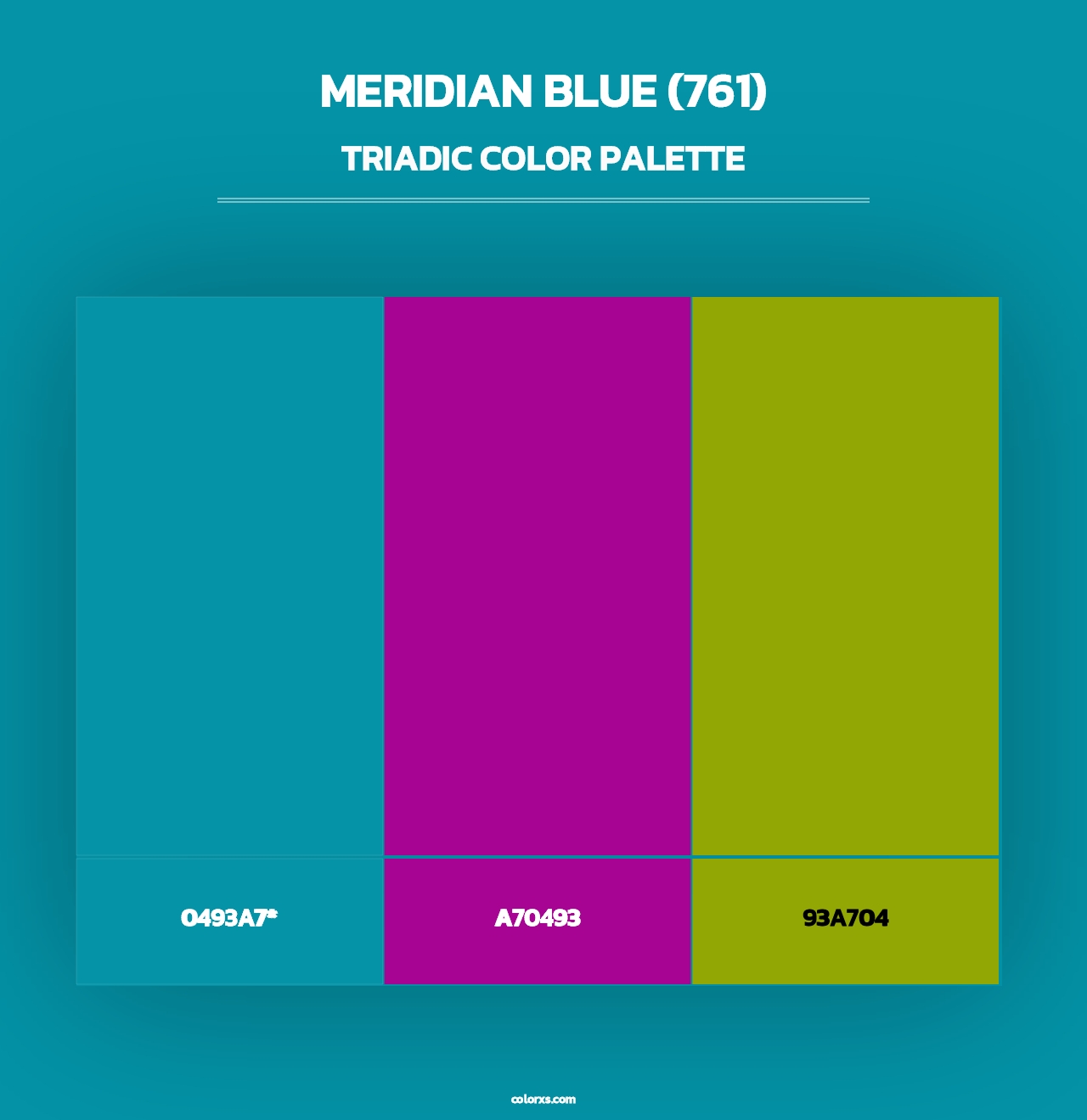 Meridian Blue (761) - Triadic Color Palette