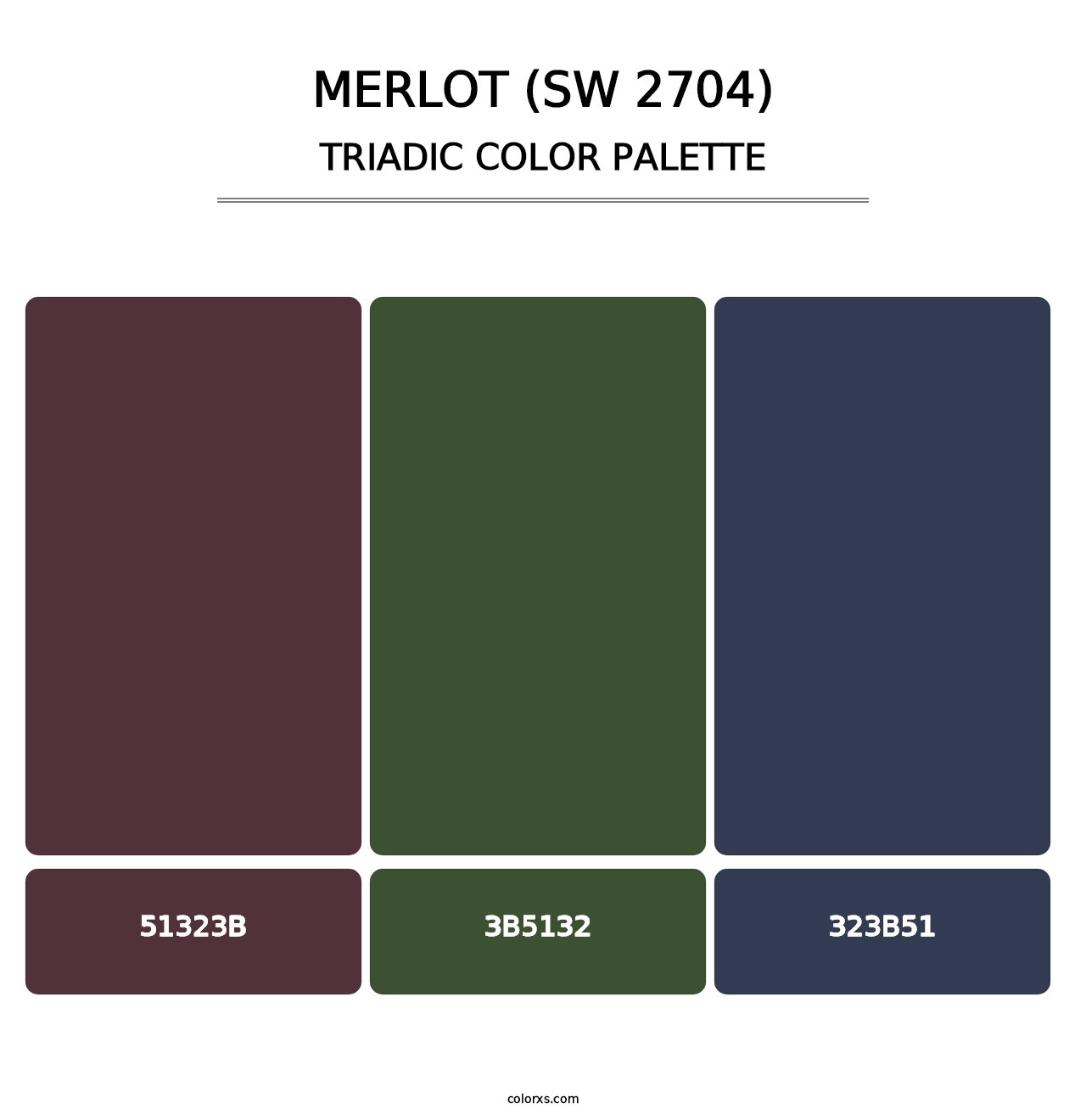 Merlot (SW 2704) - Triadic Color Palette