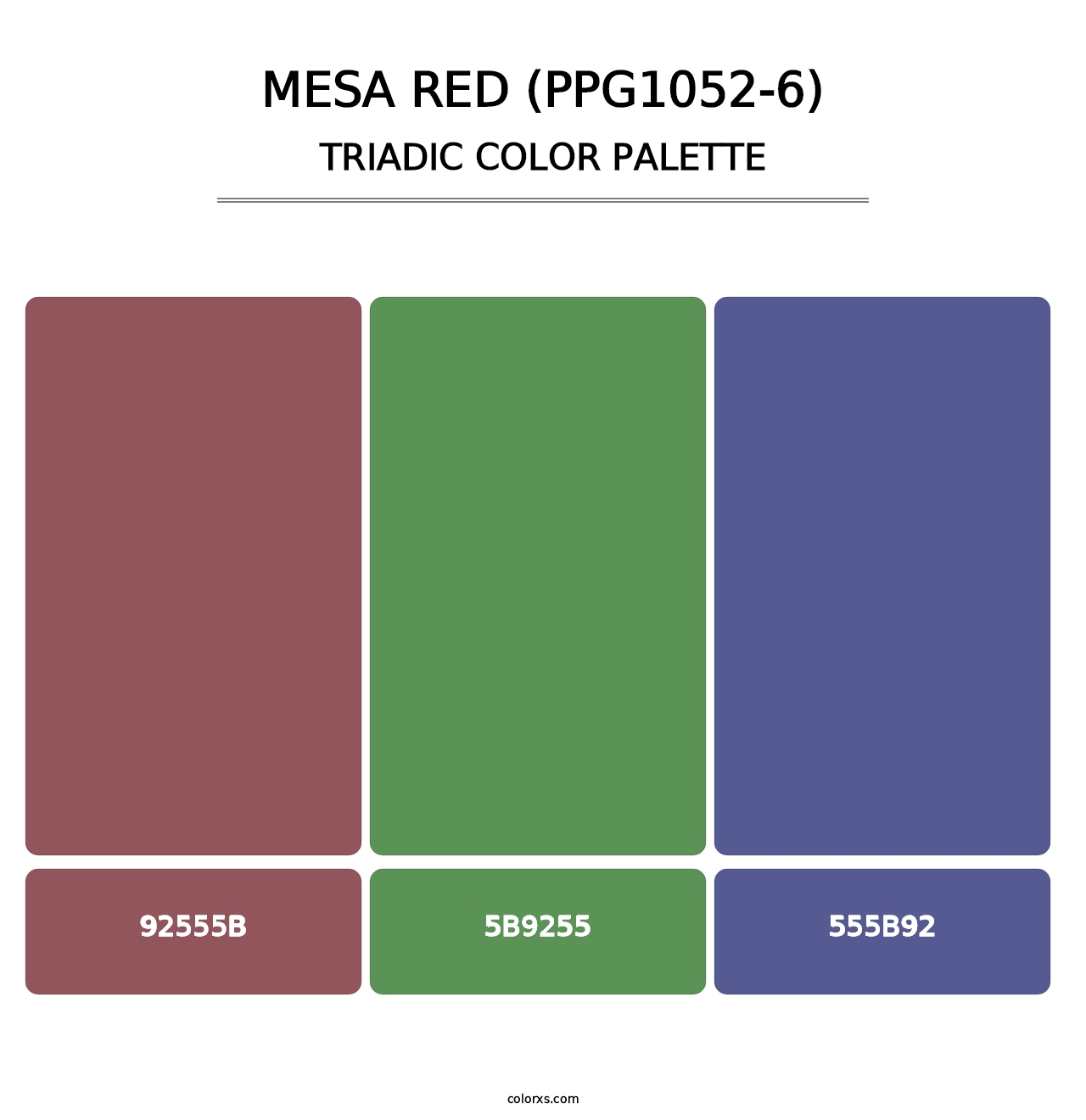 Mesa Red (PPG1052-6) - Triadic Color Palette