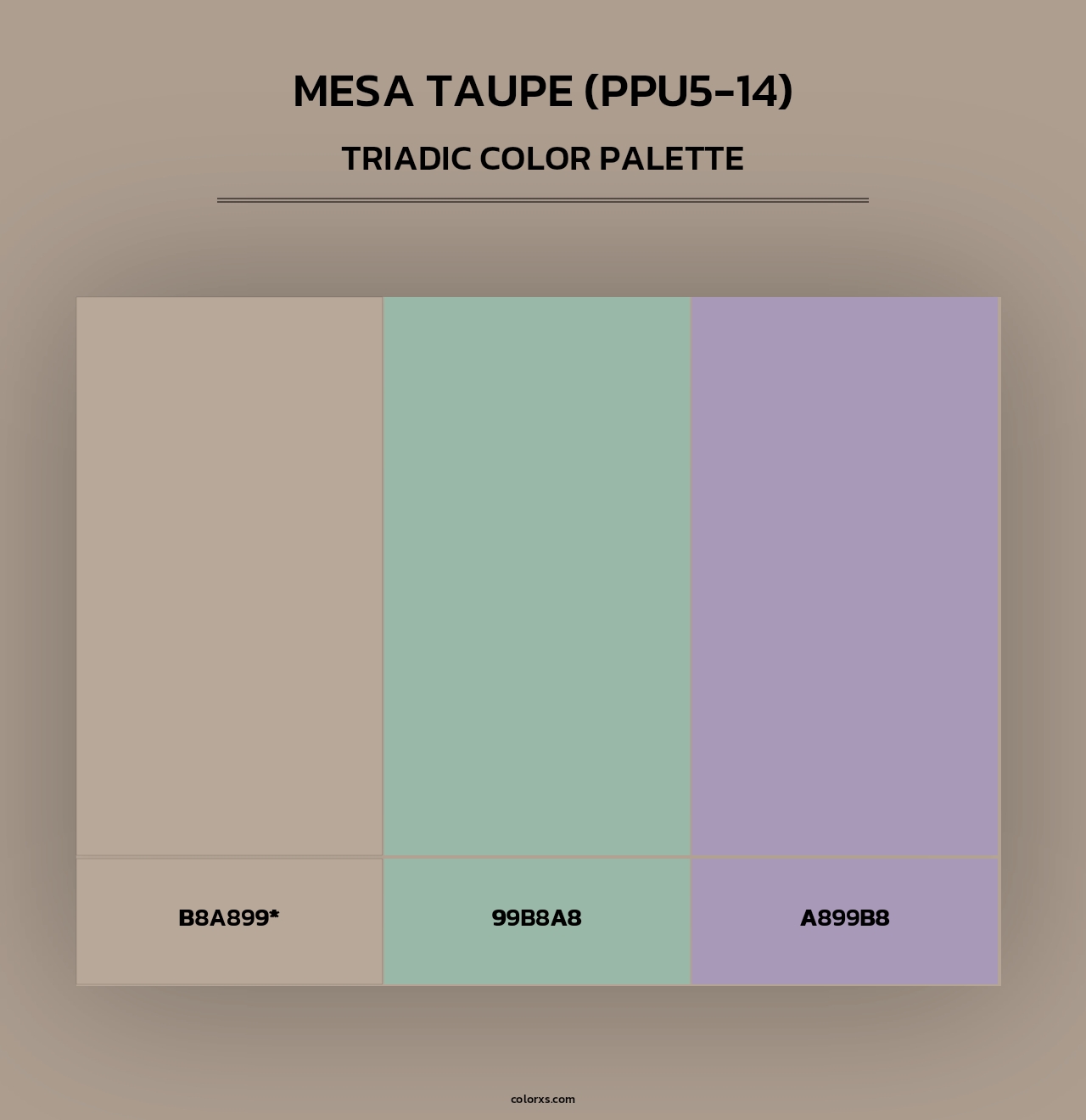 Mesa Taupe (PPU5-14) - Triadic Color Palette