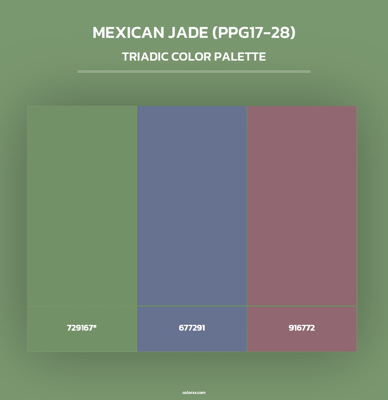 Mexican Jade (PPG17-28) - Triadic Color Palette