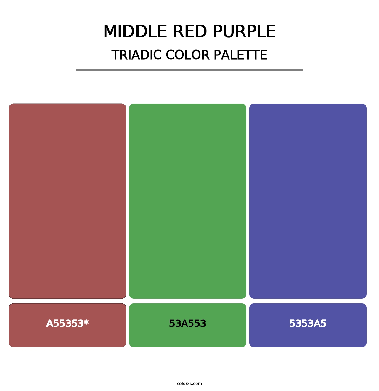 Middle Red Purple - Triadic Color Palette