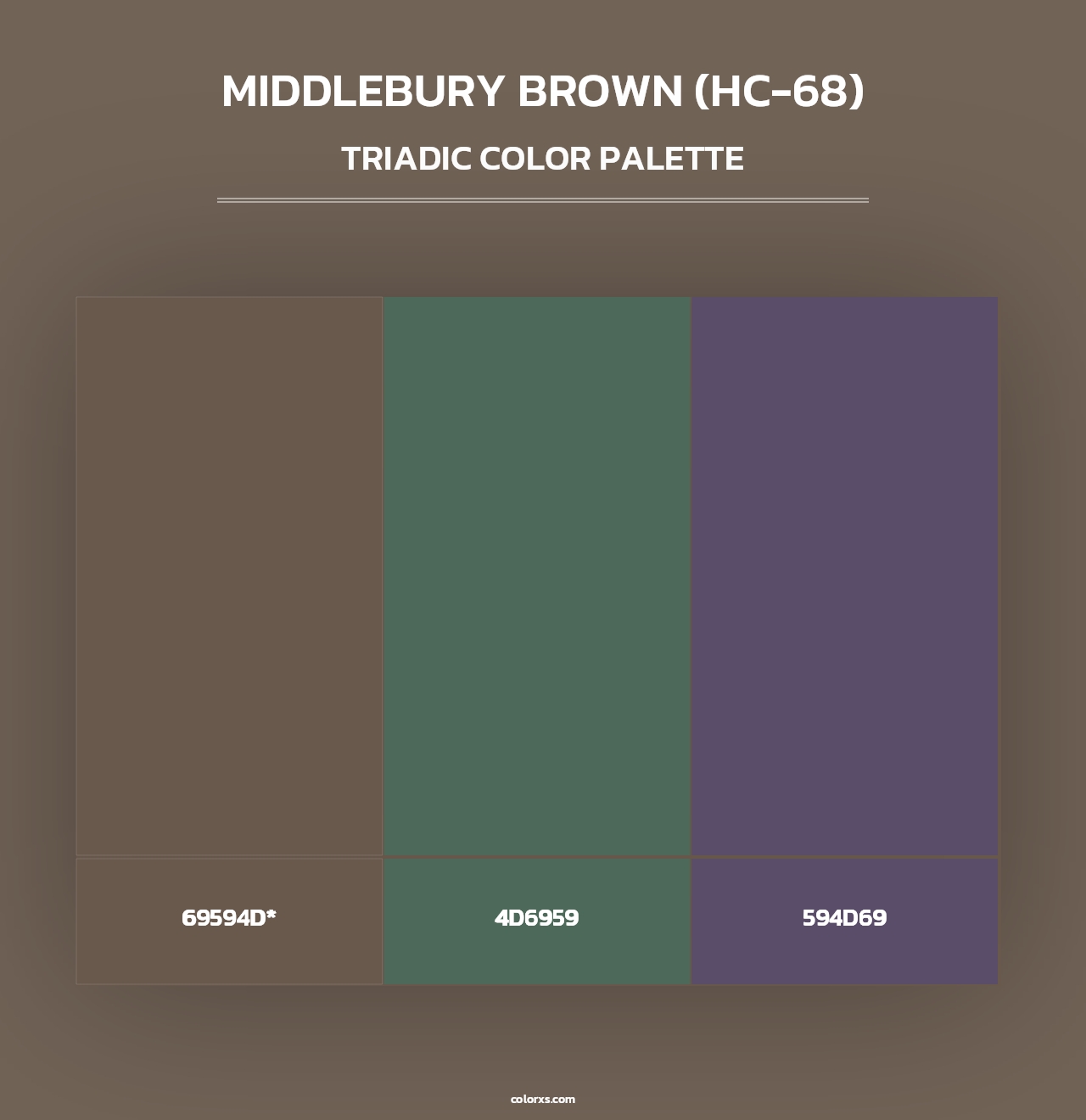 Middlebury Brown (HC-68) - Triadic Color Palette