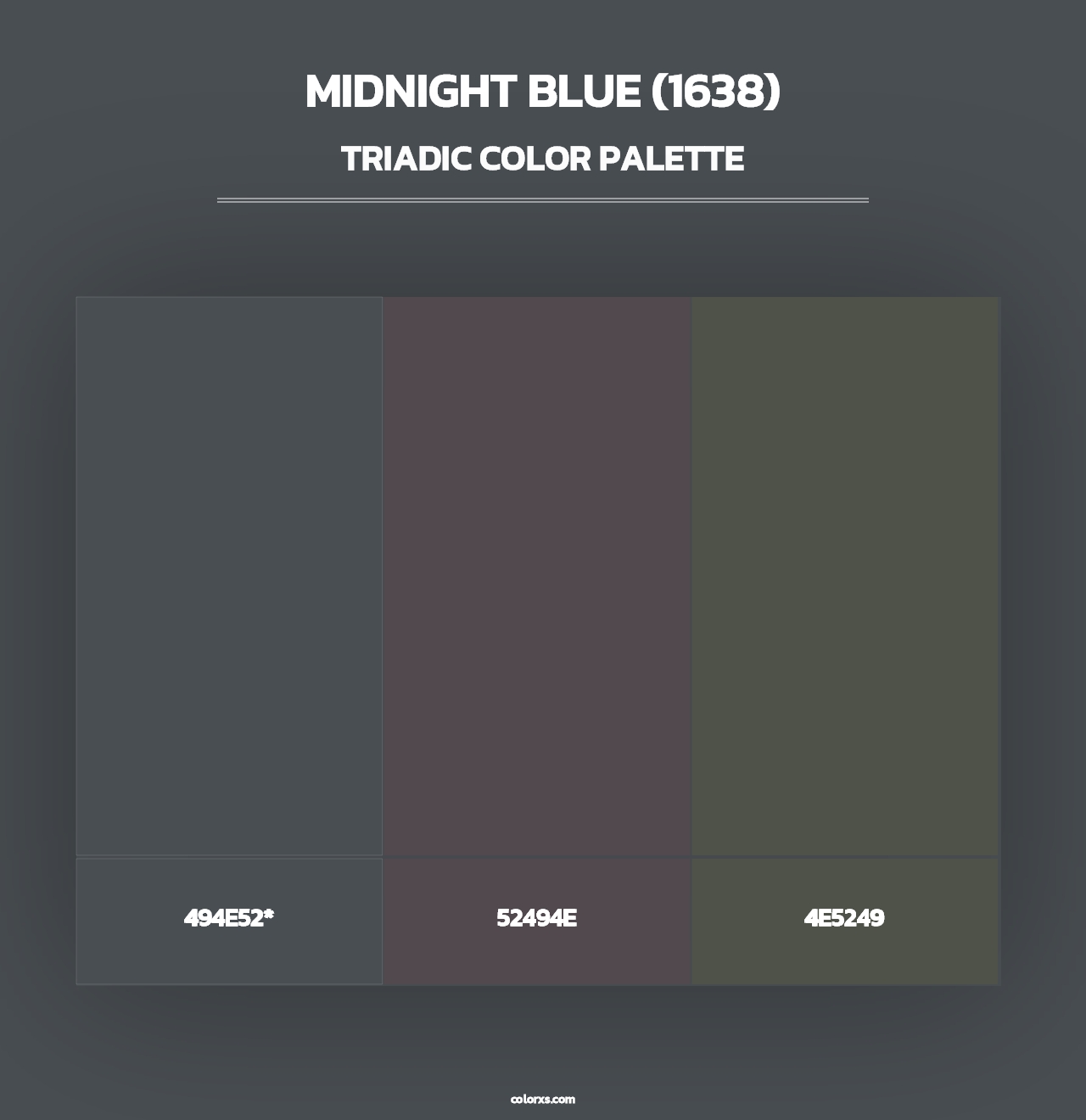 Midnight Blue (1638) - Triadic Color Palette