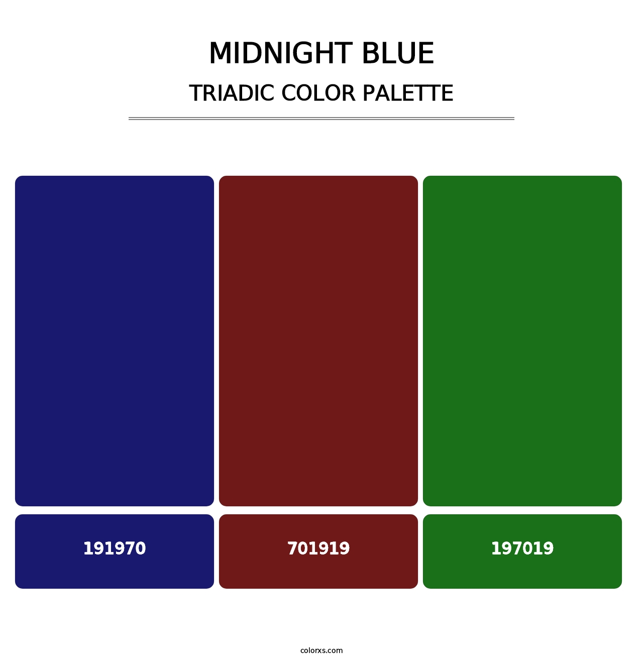 Midnight Blue - Triadic Color Palette