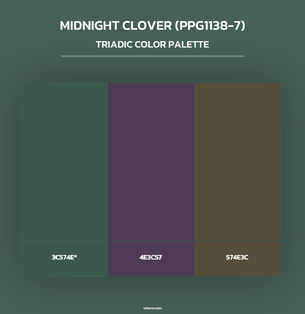 Midnight Clover (PPG1138-7) - Triadic Color Palette