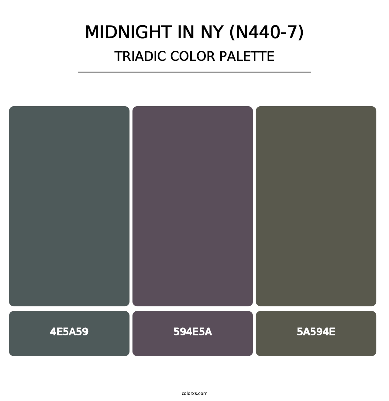 Midnight In Ny (N440-7) - Triadic Color Palette