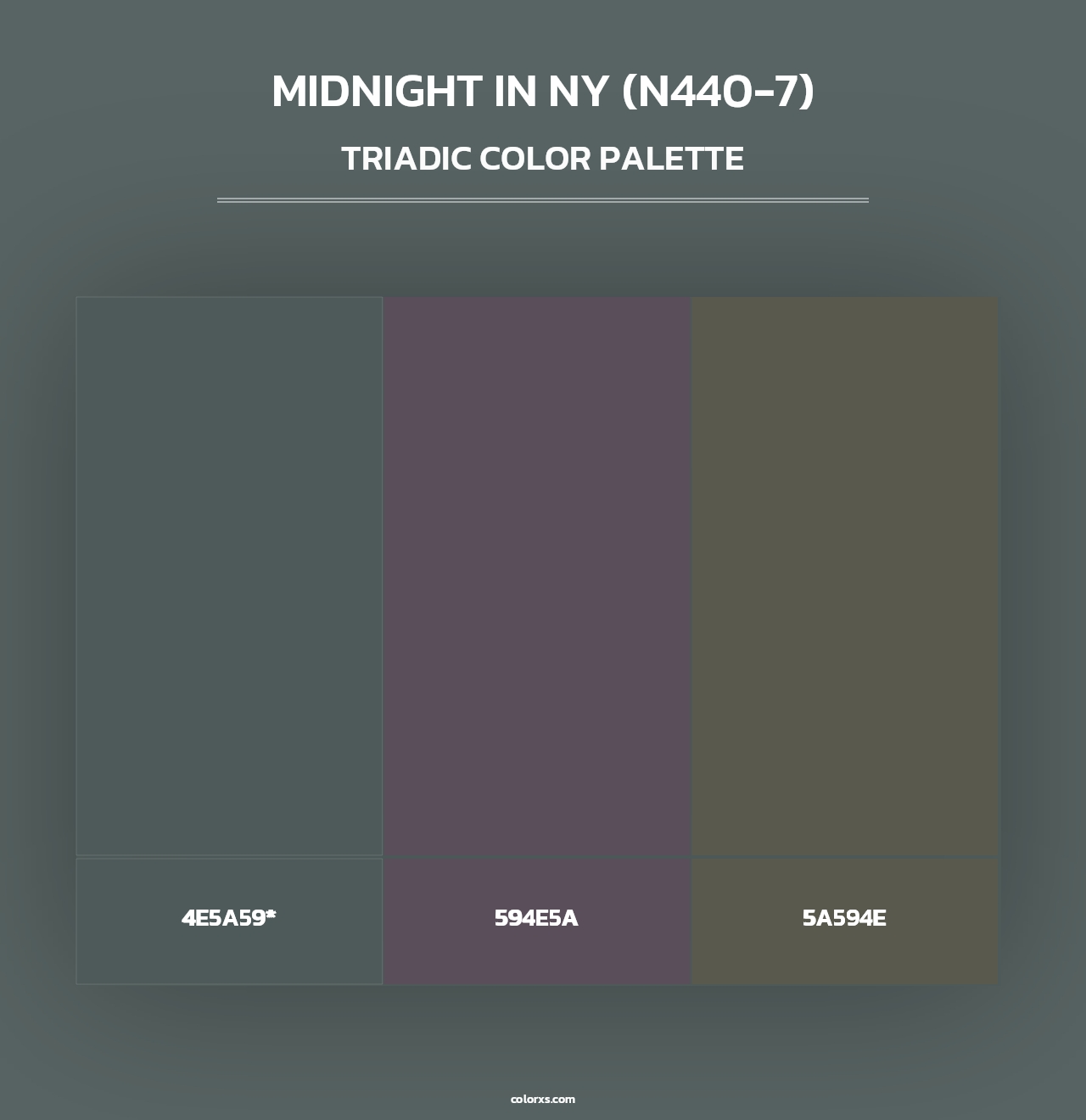 Midnight In Ny (N440-7) - Triadic Color Palette